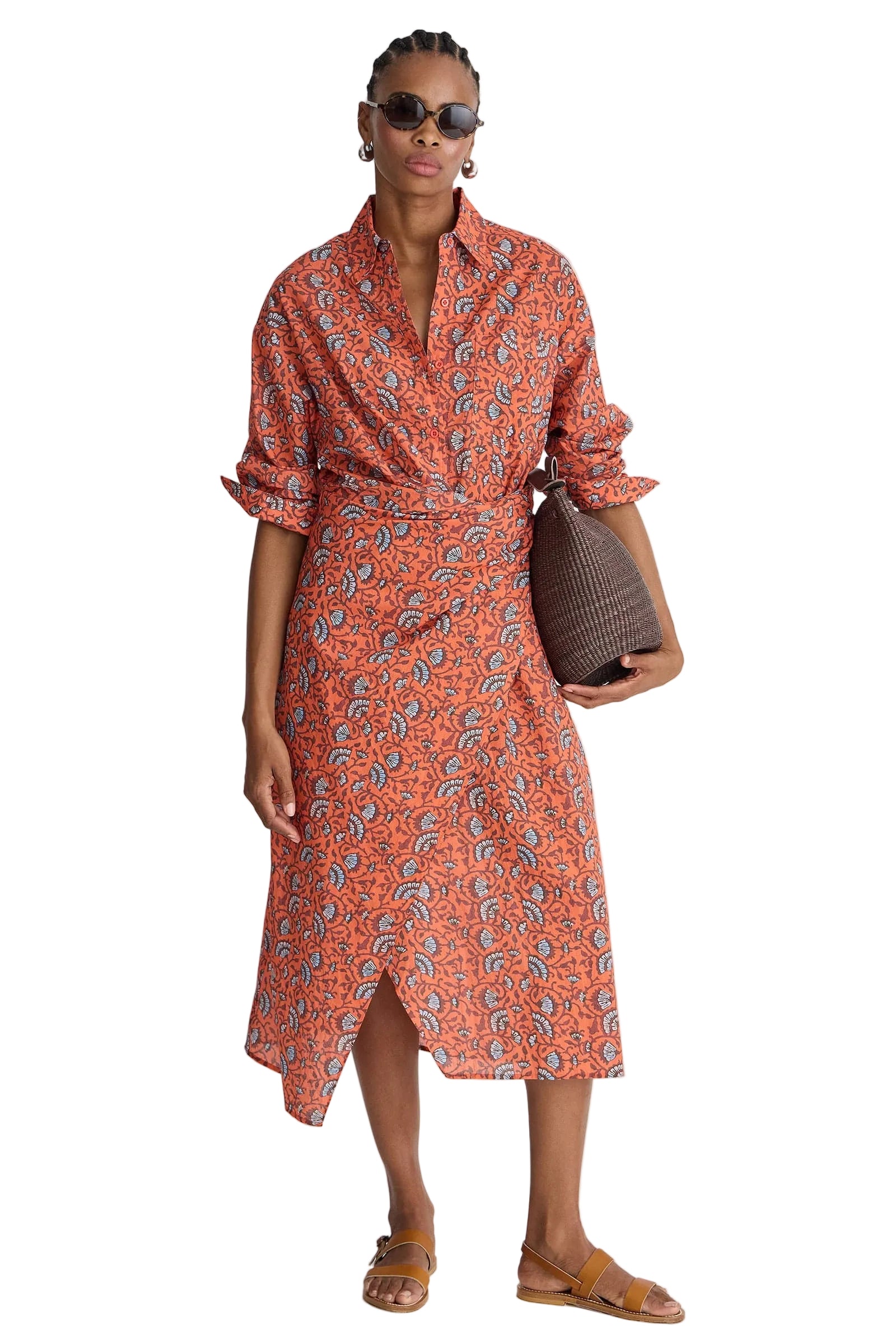 Apiece Apart Alexia Wrap Dress in Night Blooms Firecracker