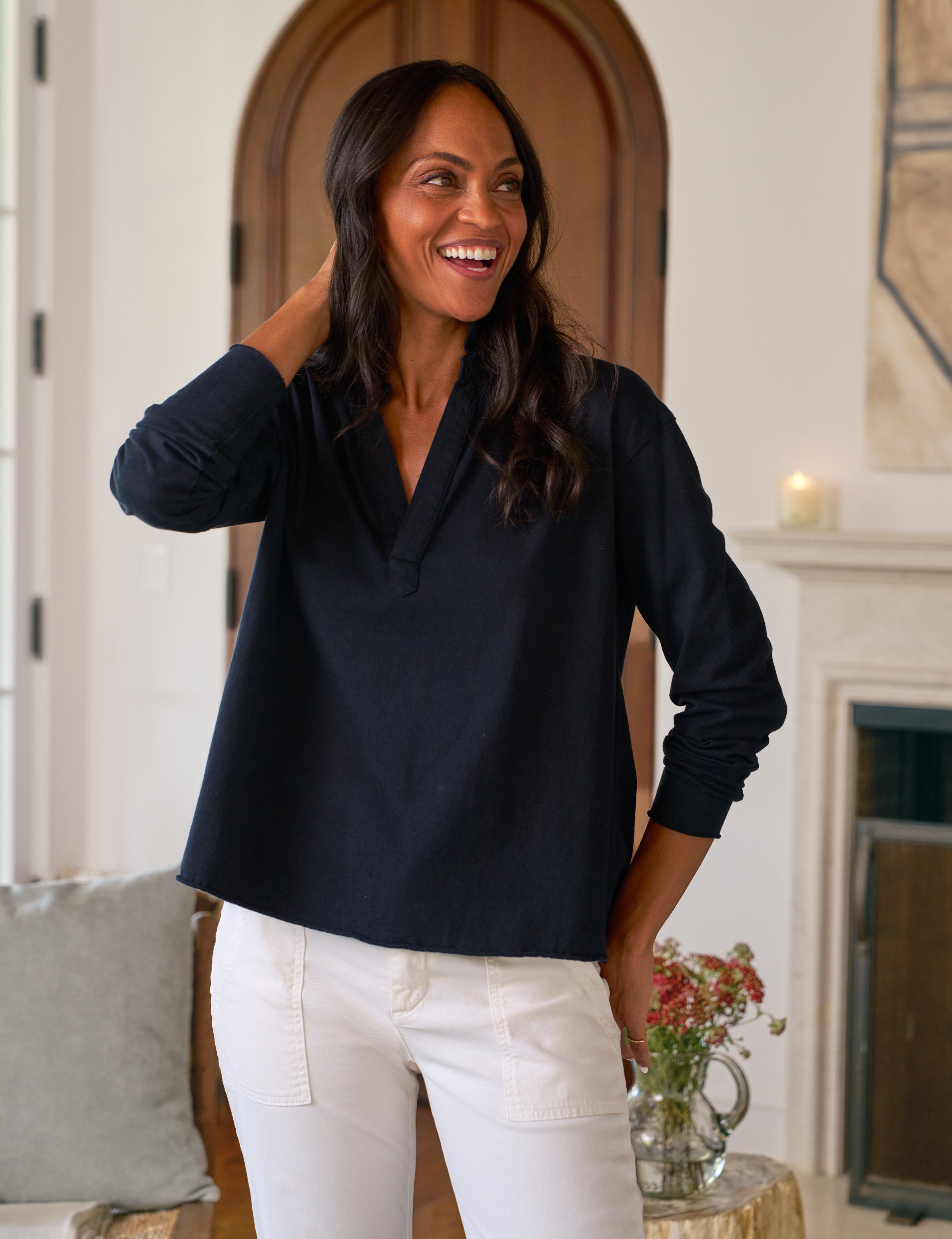 Frank & Eileen Patrick Popover in Vintage Navy