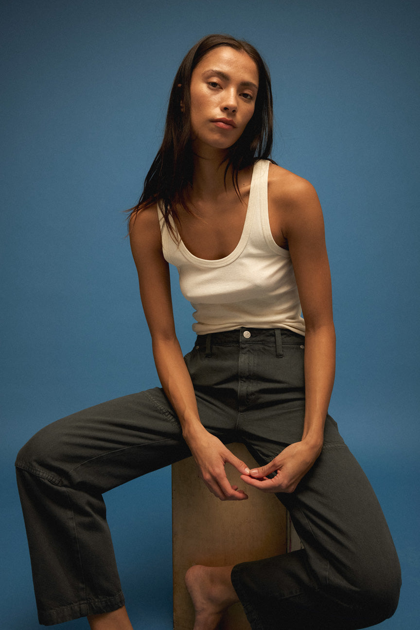 AMO Denim Billie Field Pants in Pewter