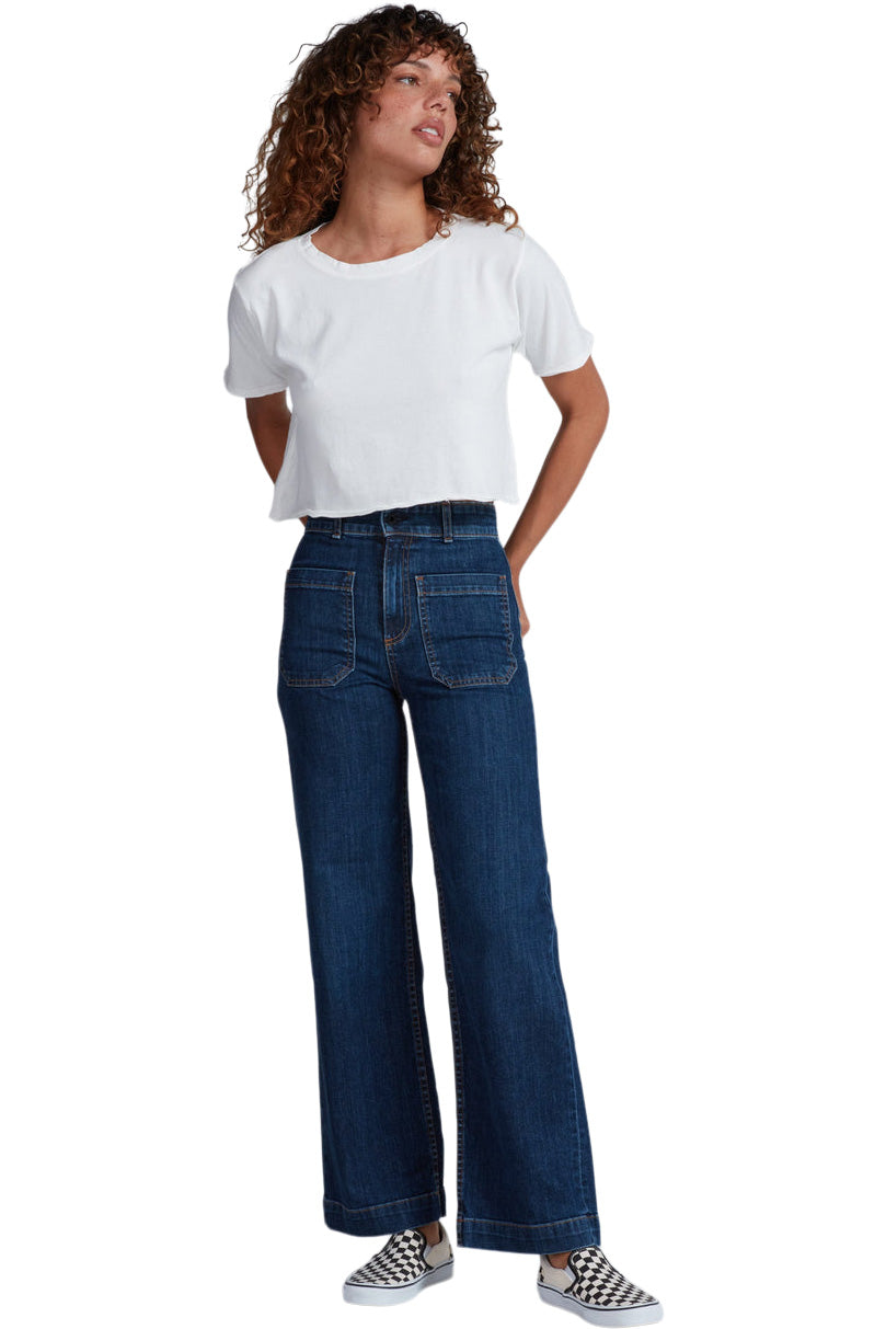 ASKK NY Sailor Wide Leg Jeans in Dark Stone