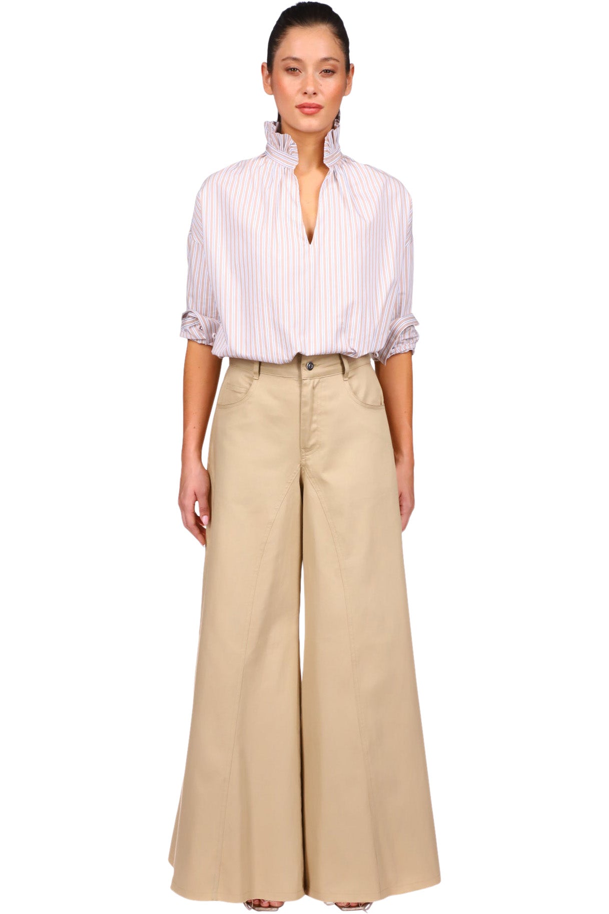 A Shirt Thing Dolly Twill Pants in Khaki