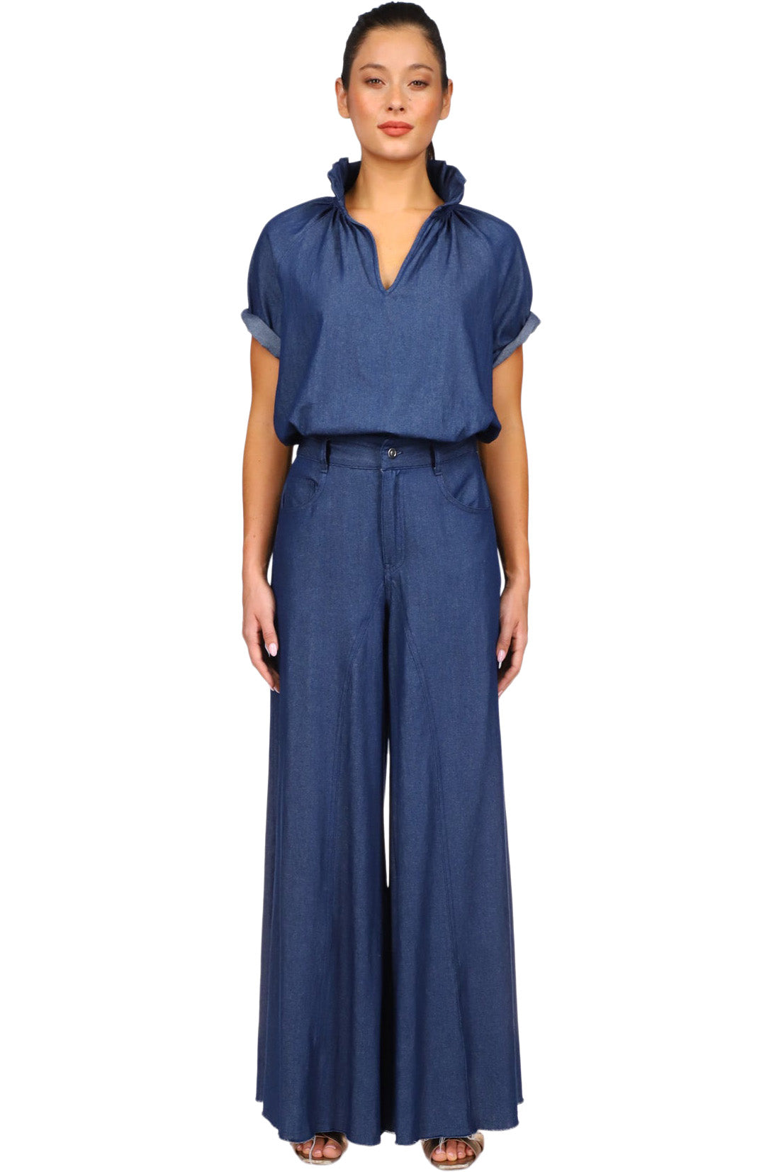 A Shirt Thing Dolly Wide Leg in Denim