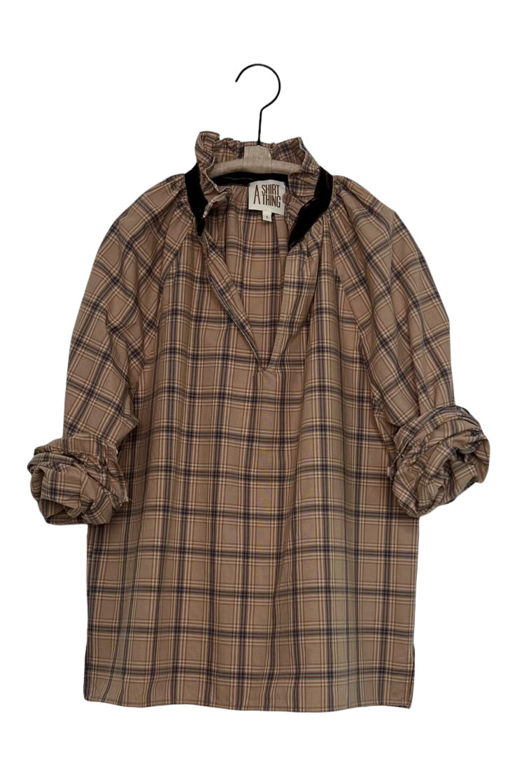 A Shirt Thing Josephine Plaid Shirt in Toffee