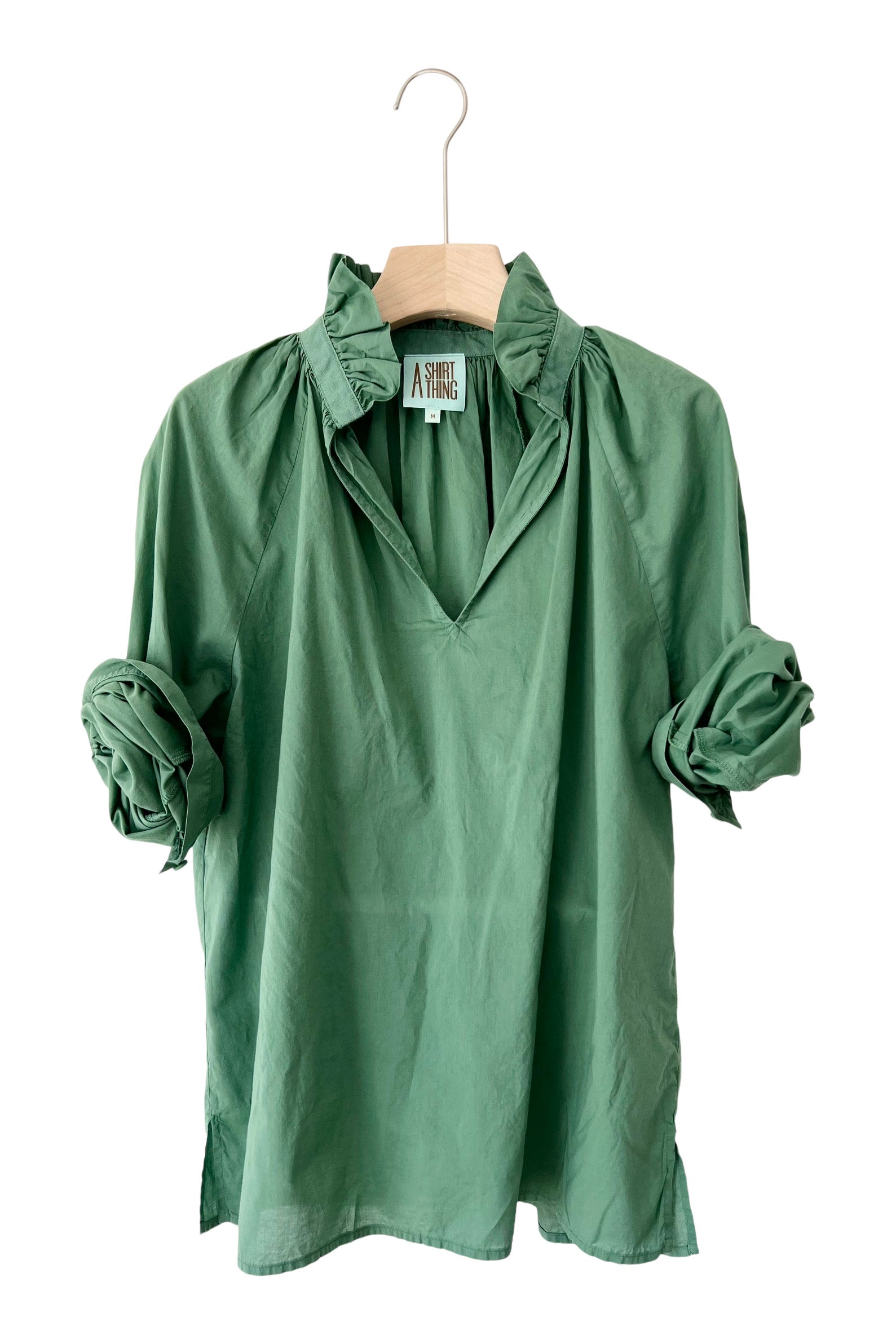 A Shirt Thing Penelope Cabo Top in Bottle Green