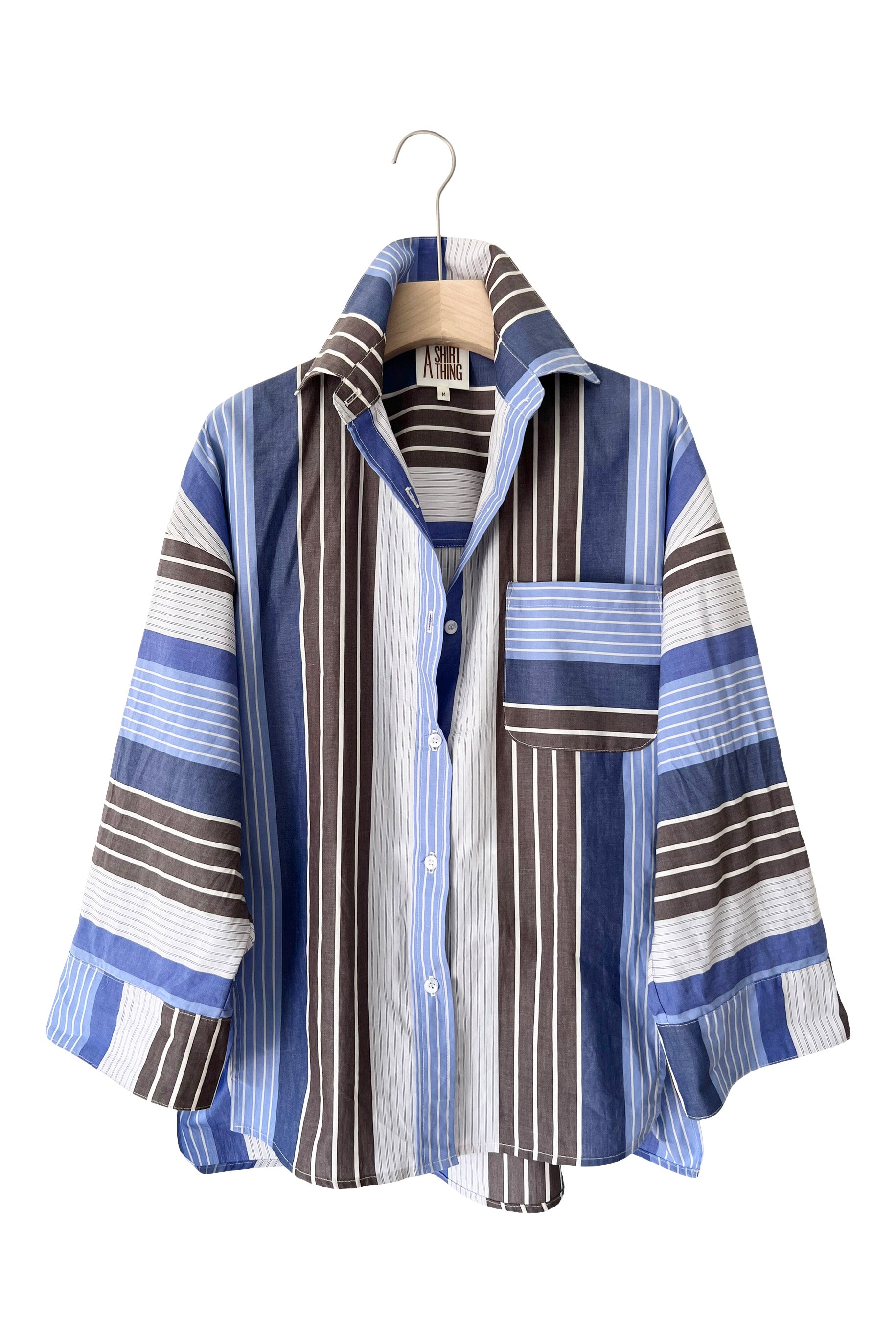 A Shirt Thing Sammy Amalfi Stripe Top in Periwinkle