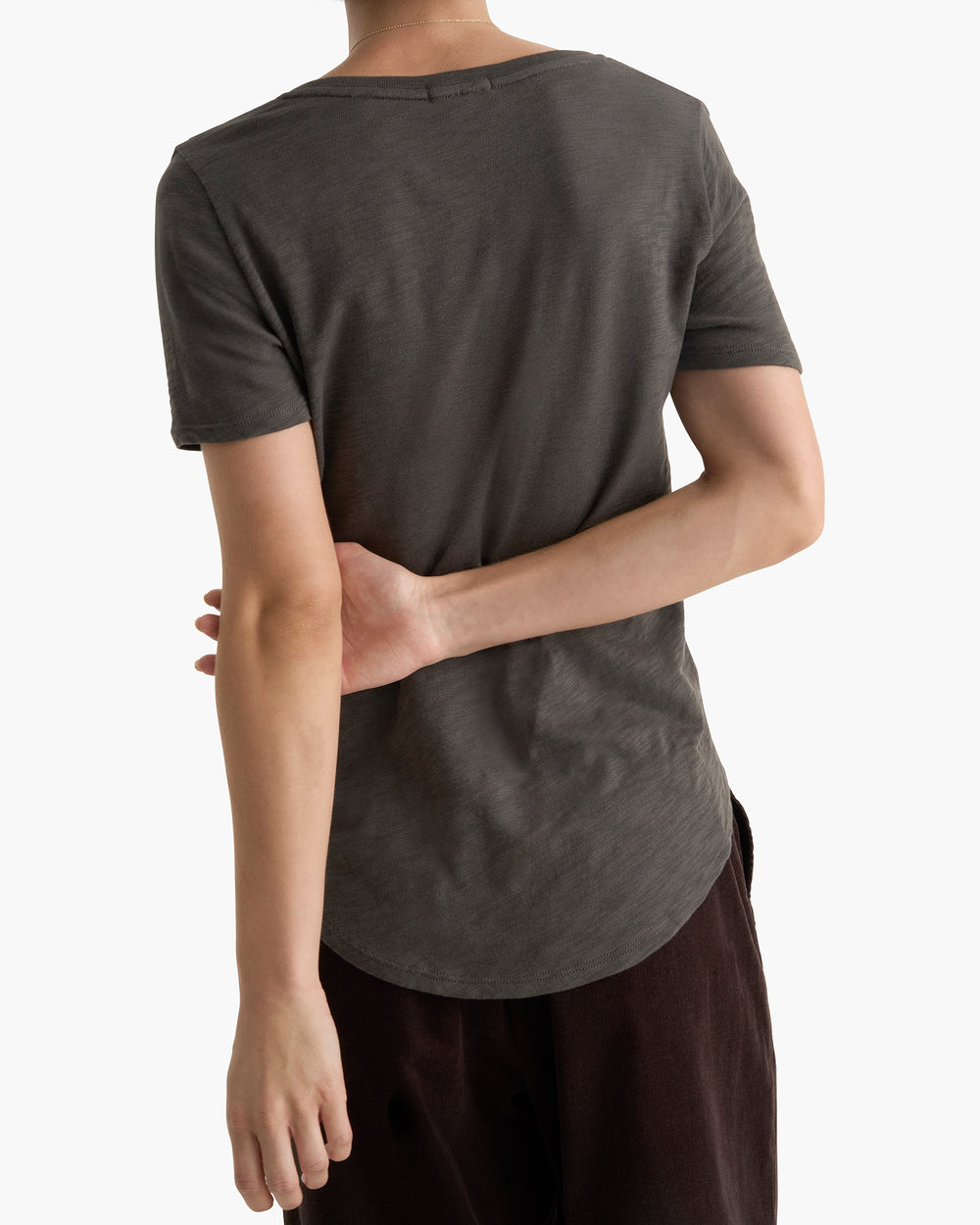 ATM Slub Jersey V-neck Tee in Coal