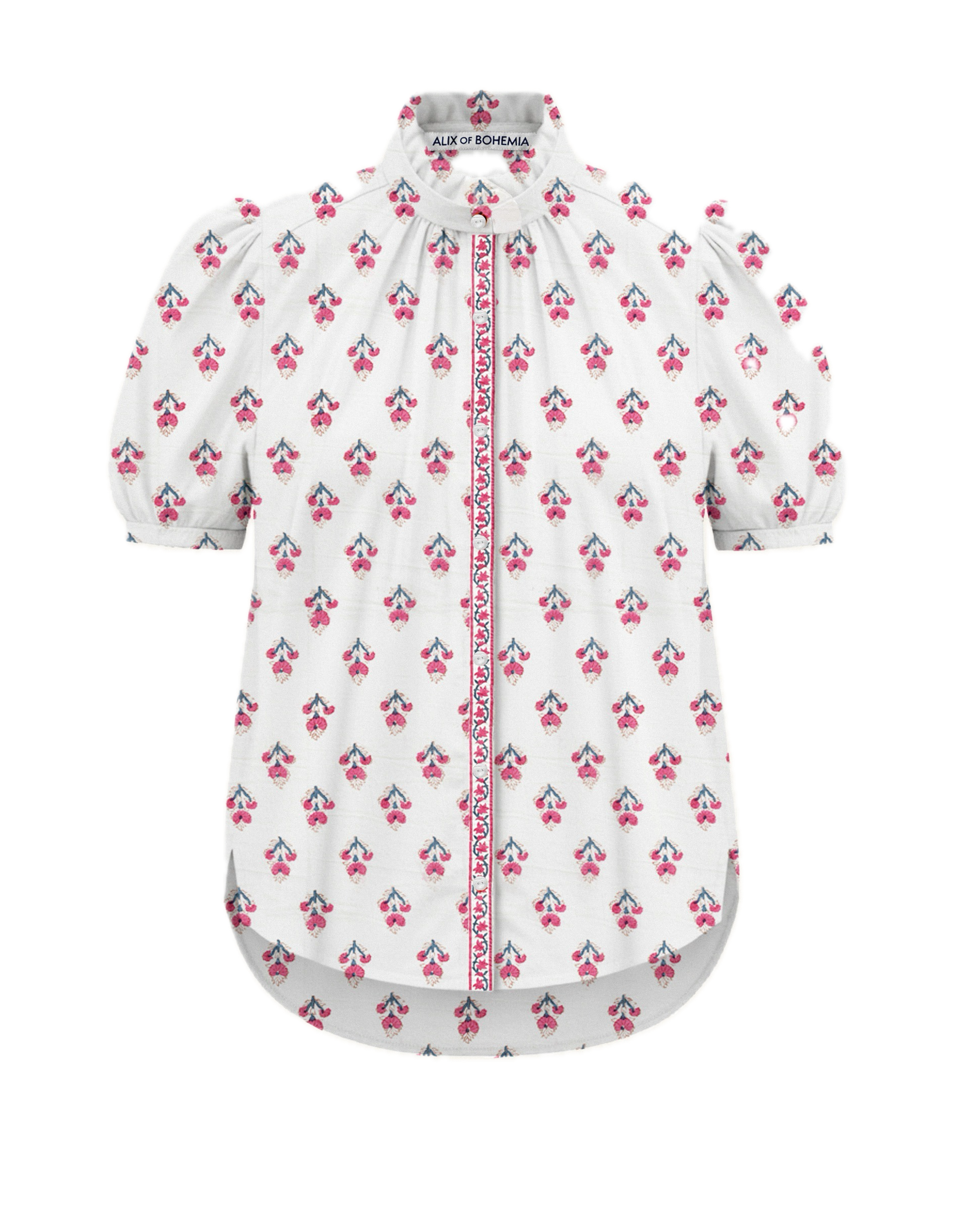 Alix Of Bohemia Winnie Ibis Rose Shirt in Off White