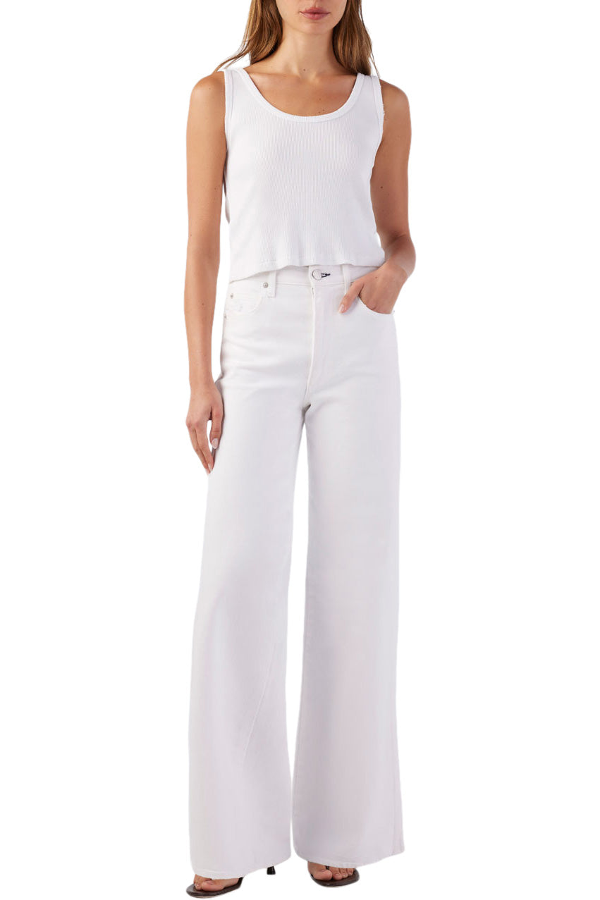 AMO Denim Frida Wide Leg Denim in Alabaster