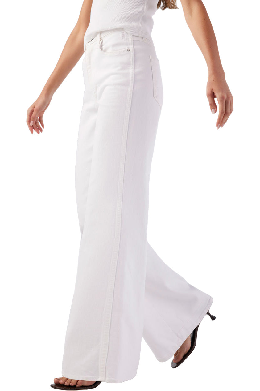 AMO Denim Frida Wide Leg Denim in Alabaster