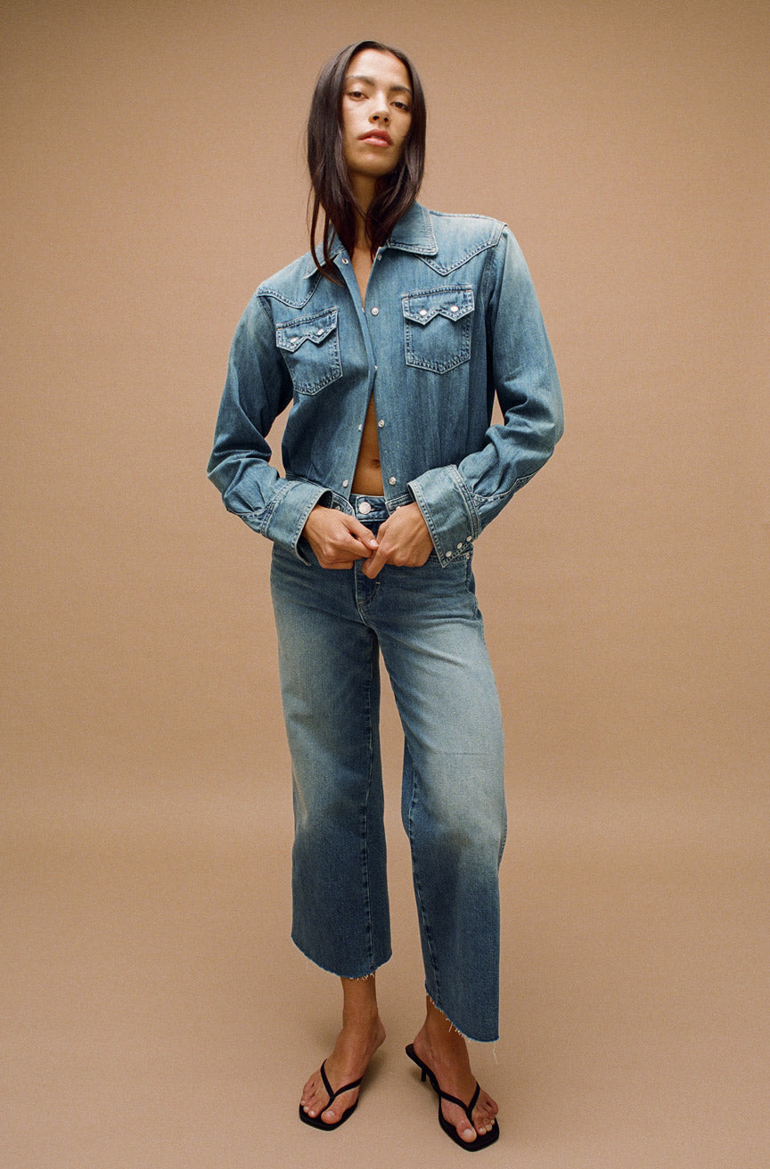 AMO Denim Marjorie Wide Leg Denim in Dropout