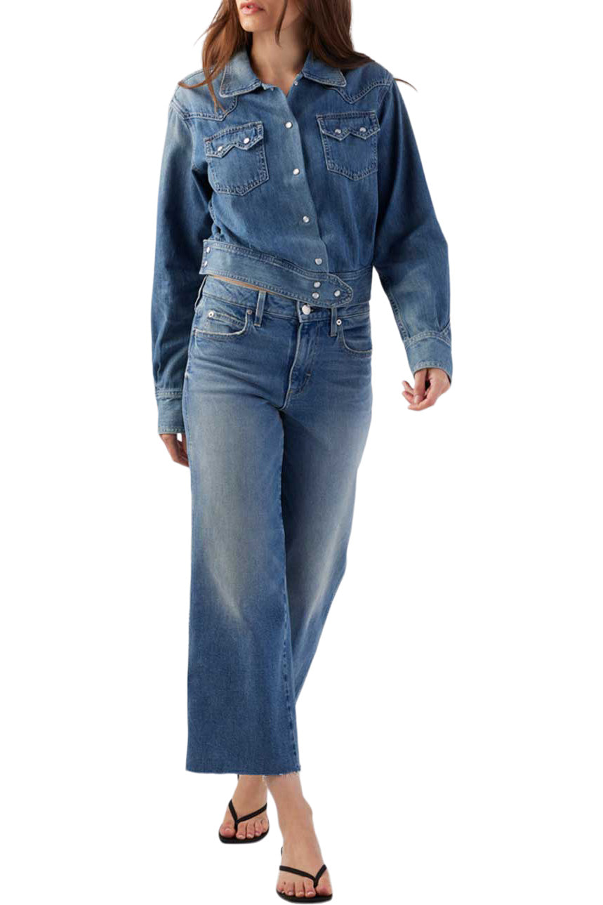 AMO Denim Marjorie Wide Leg Denim in Dropout