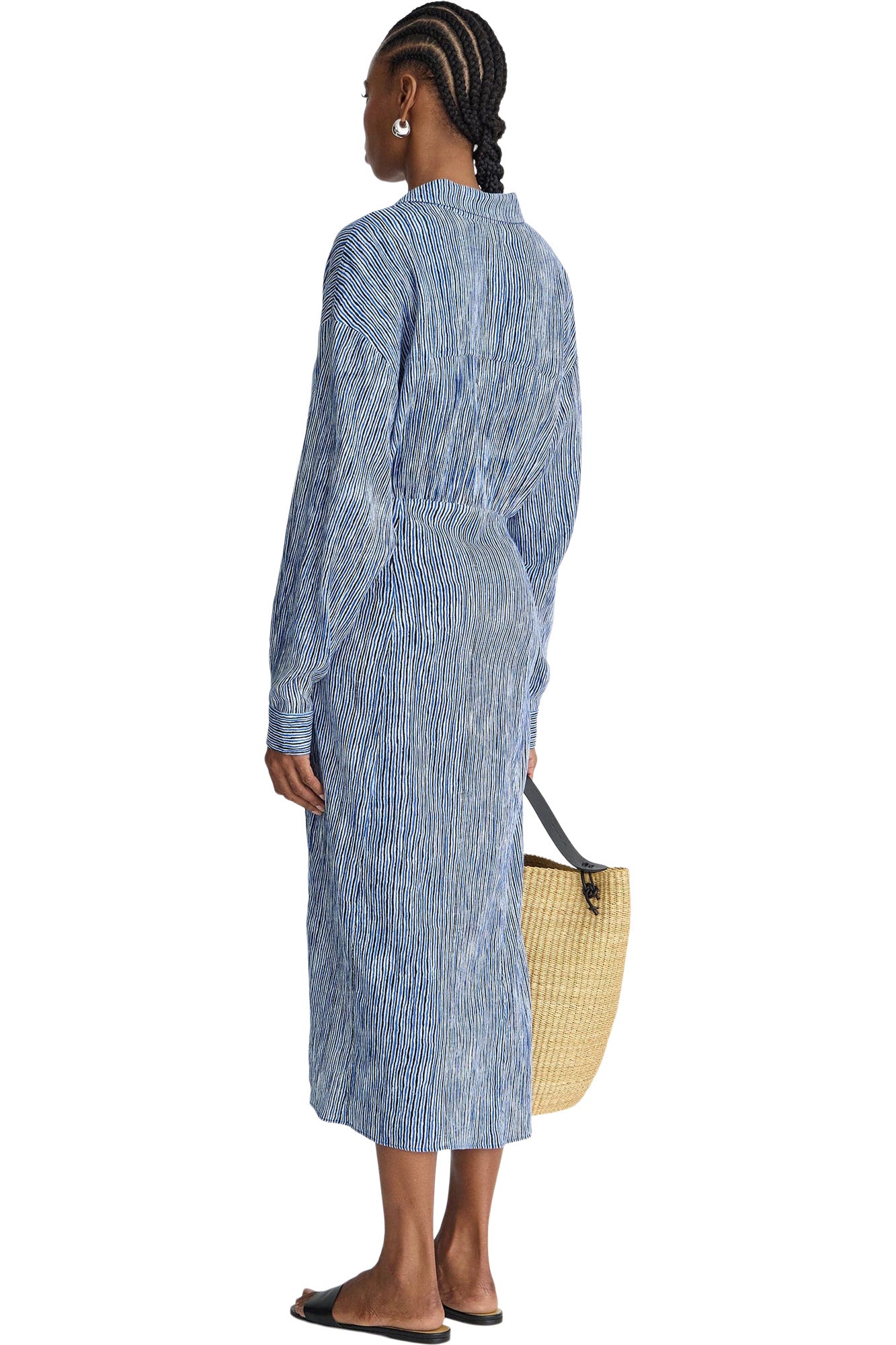 Apiece Apart Alexia Wrap Dress in
Painted Marseille Stripe