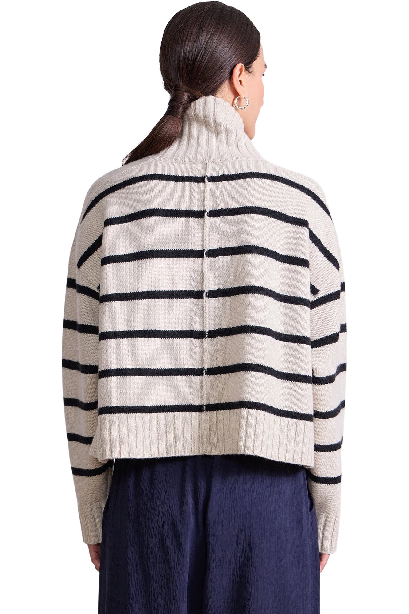 Apiece Apart Ari Cropped Turtle in Cream & Black Stripe