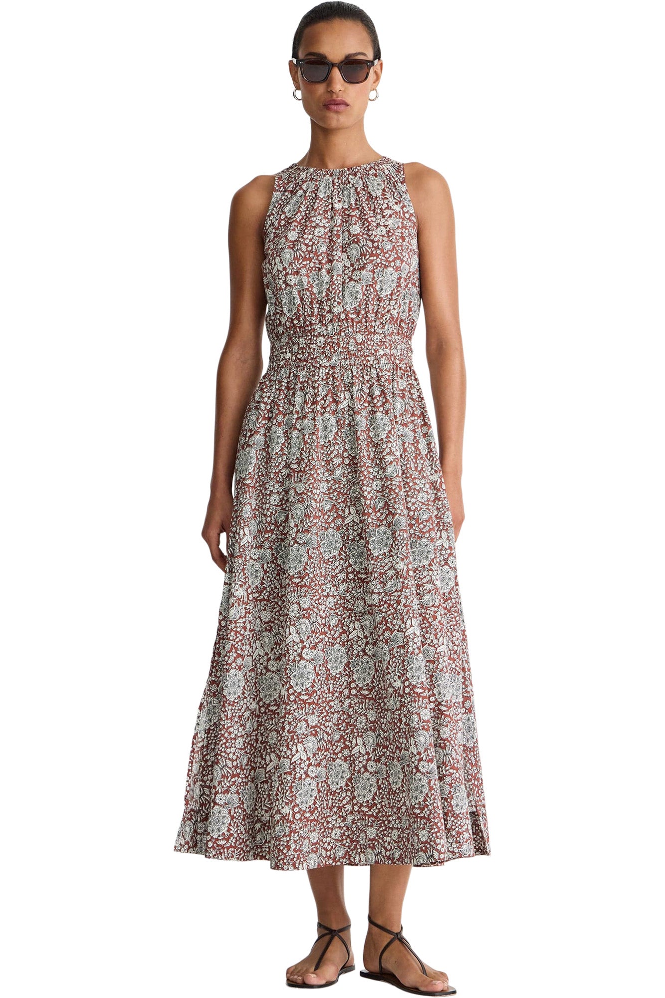 Apiece Apart Bali Tank Dress in Clay Floral