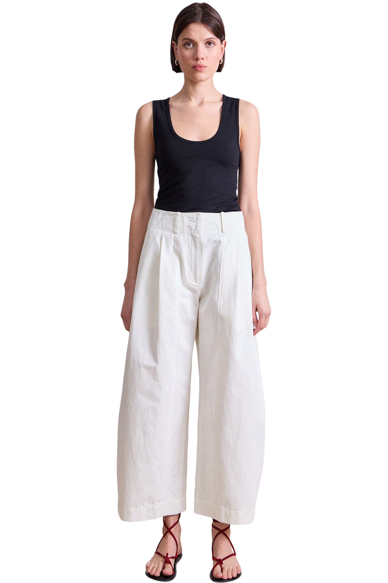 Apiece Apart Cropped Cybil Trouser in Cream