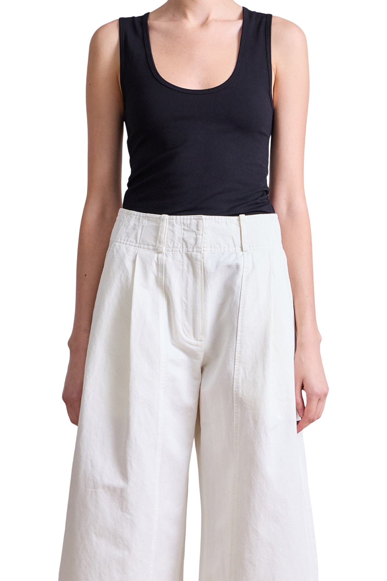 Apiece Apart Cropped Cybil Trouser in Cream