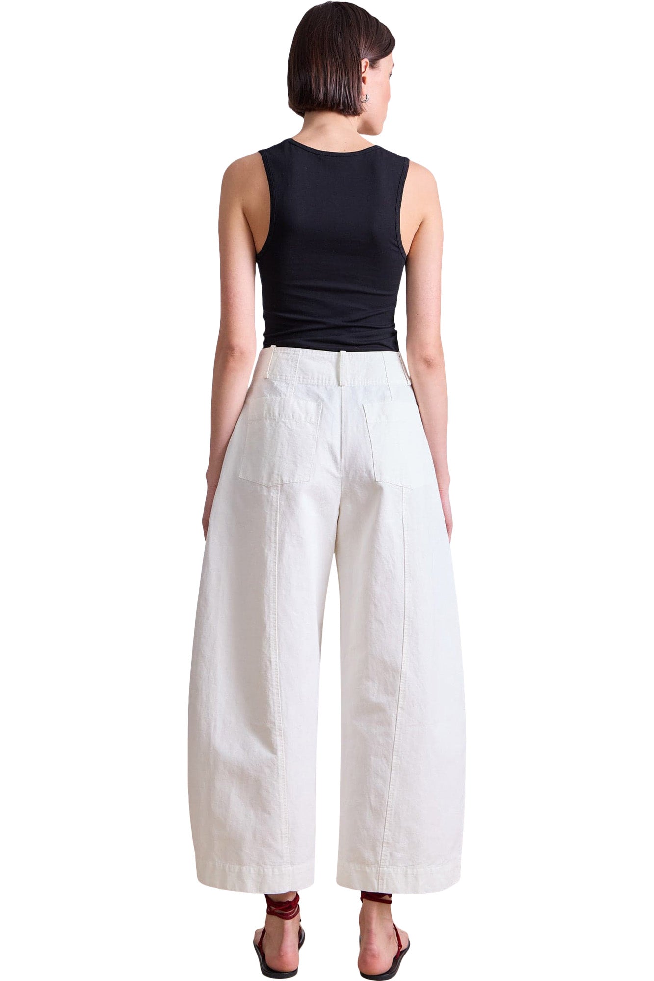 Apiece Apart Cropped Cybil Trouser in Cream
