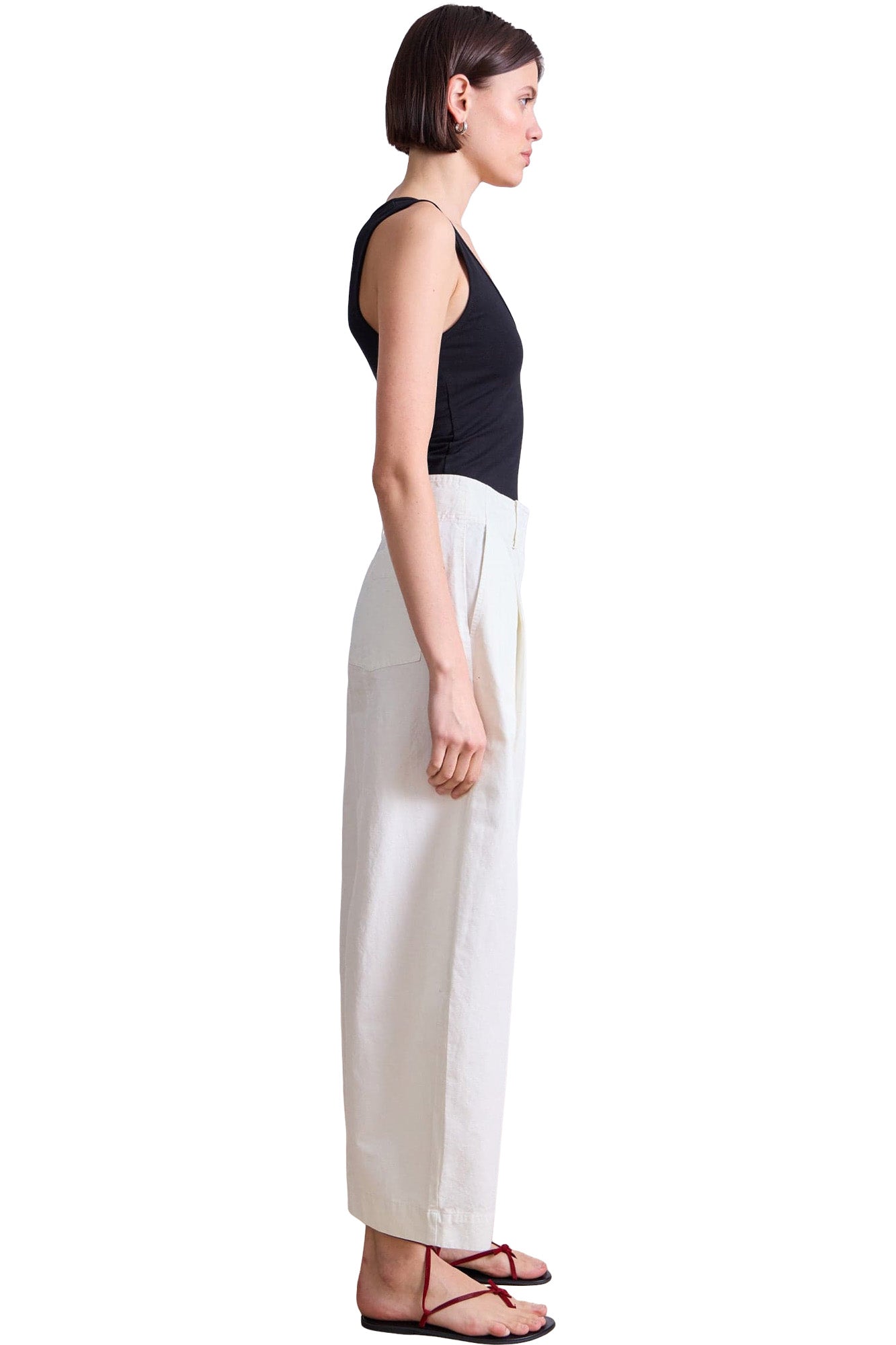 Apiece Apart Cropped Cybil Trouser in Cream