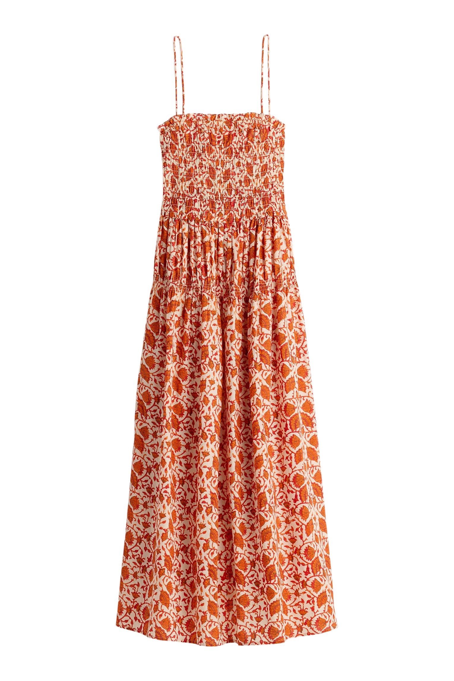 Apiece Apart Laloux Smocked Maxi in Night Blooms Sorbet