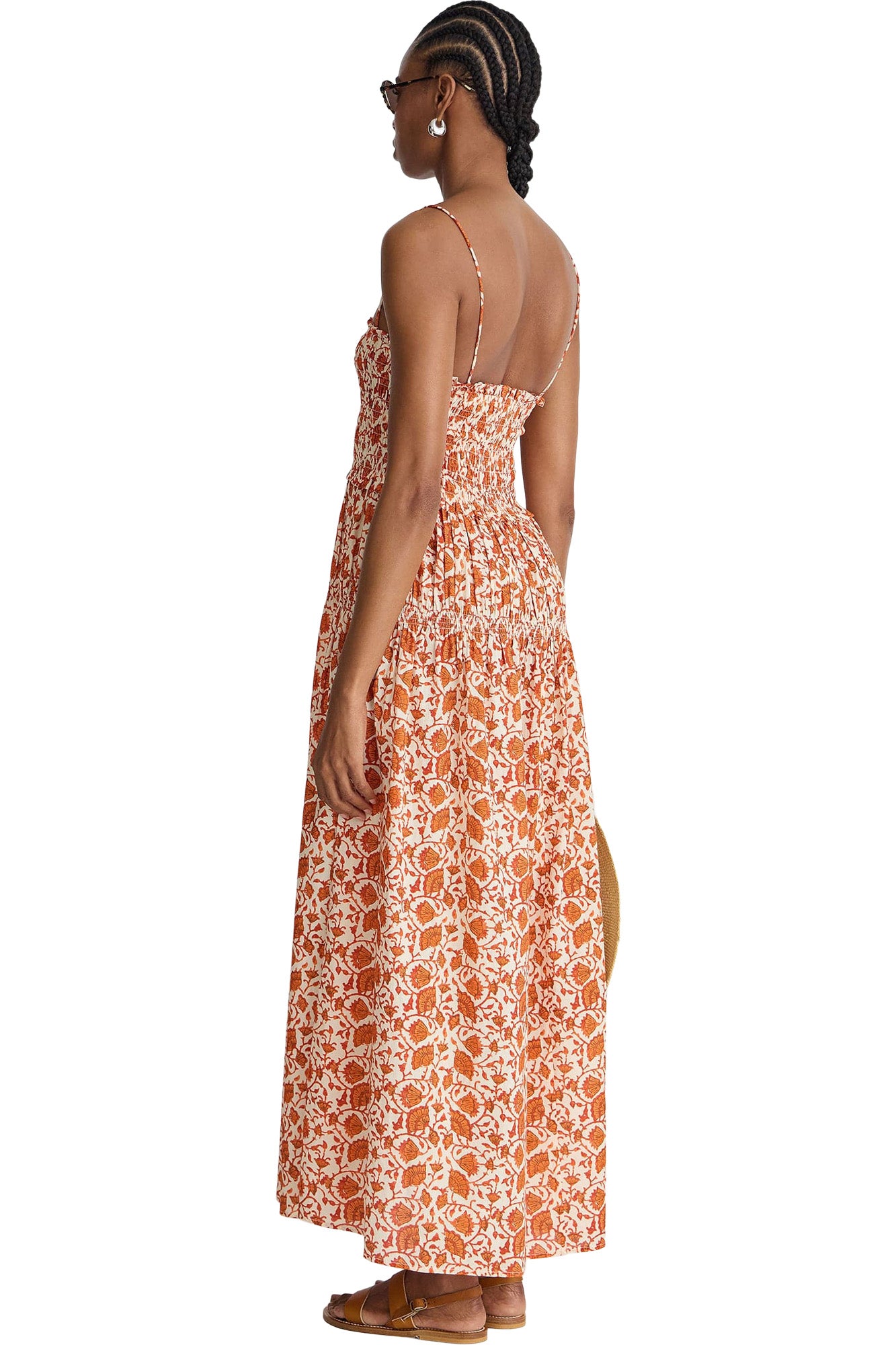 Apiece Apart Laloux Smocked Maxi in Night Blooms Sorbet