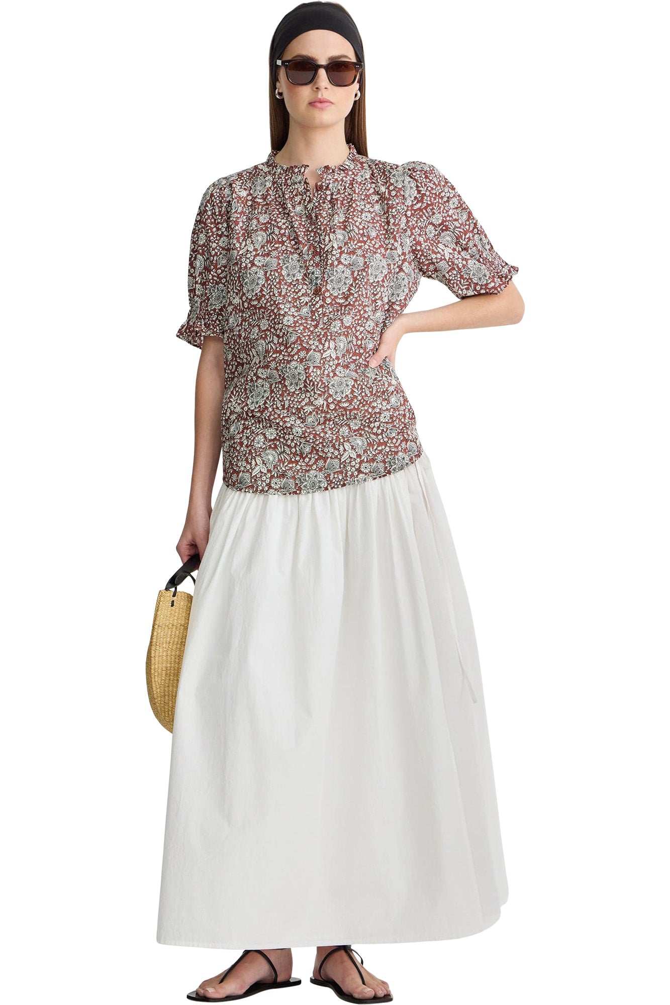 Apiece Apart Los Altos Top in Clay Floral
