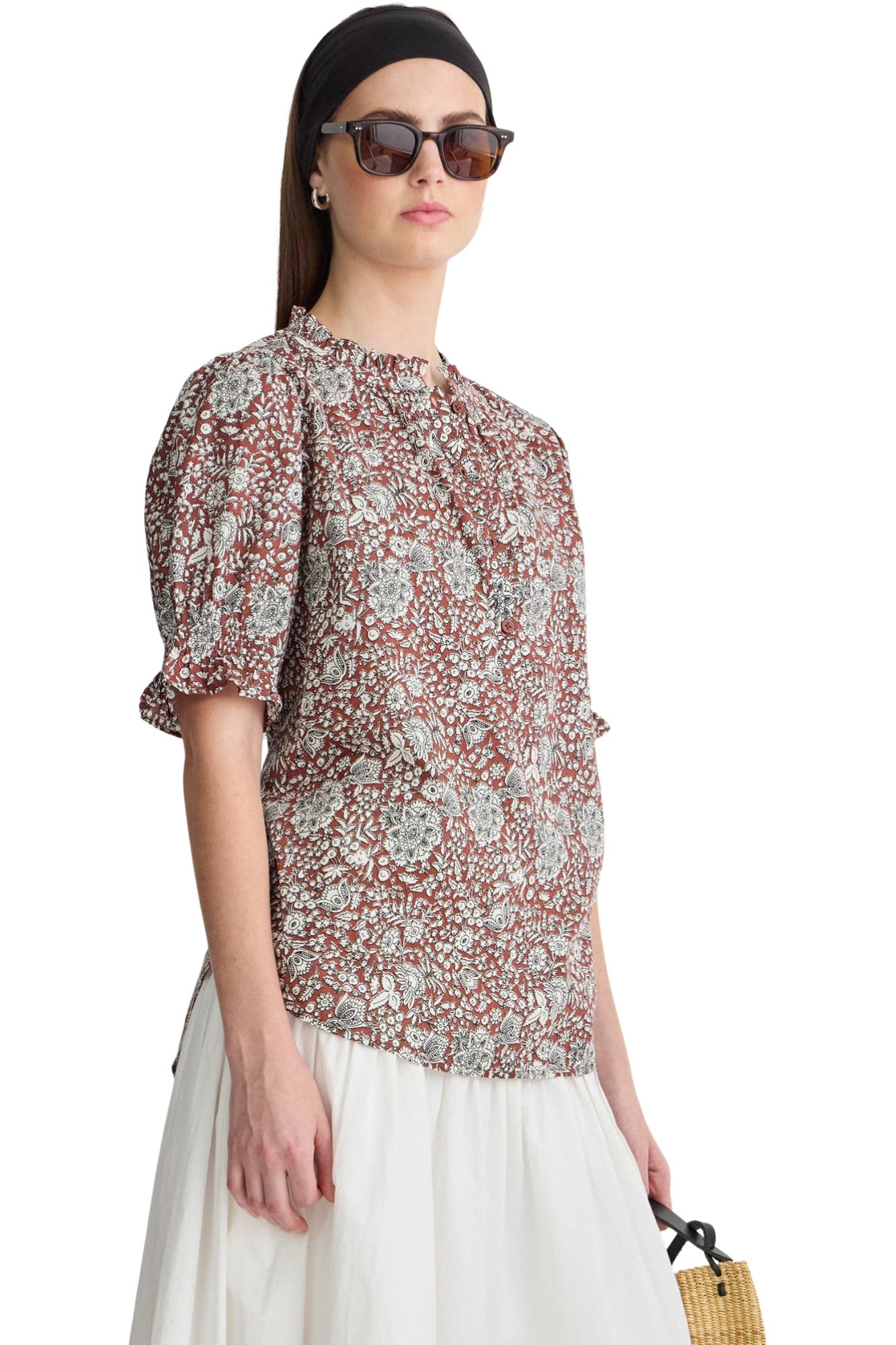 Apiece Apart Los Altos Top in Clay Floral