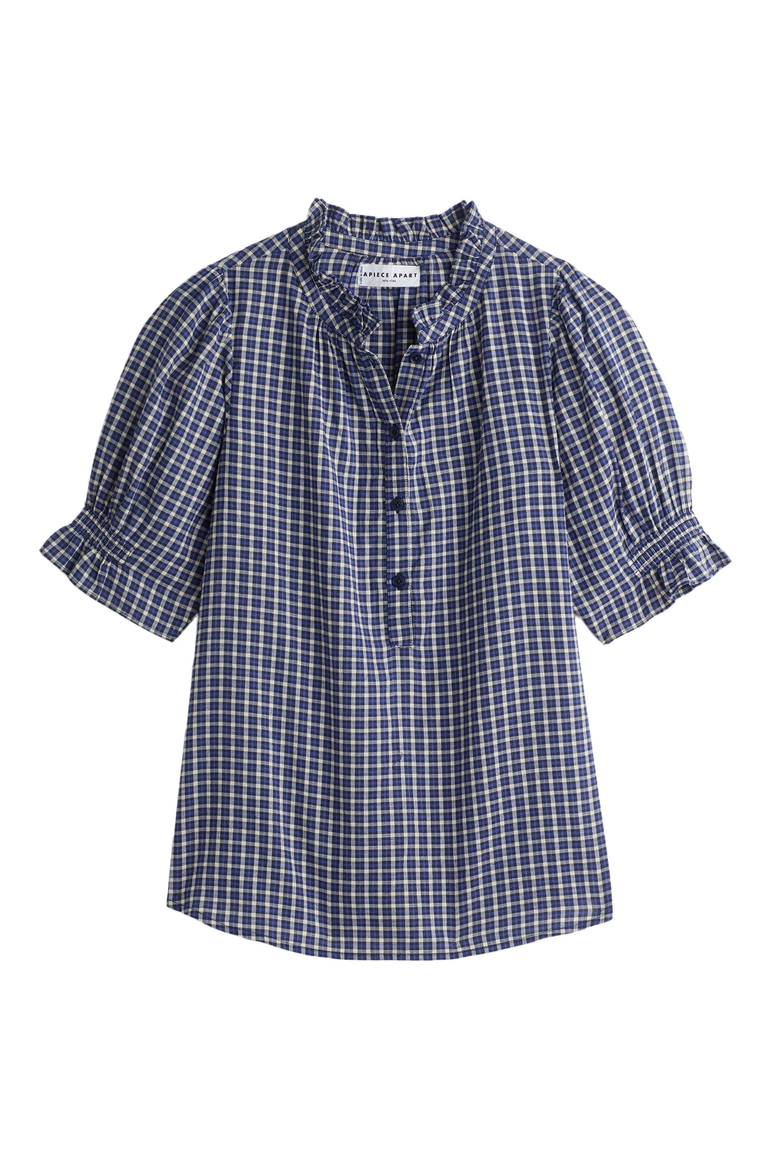 Apiece Apart Los Altos Top in Navy Desai Plaid
