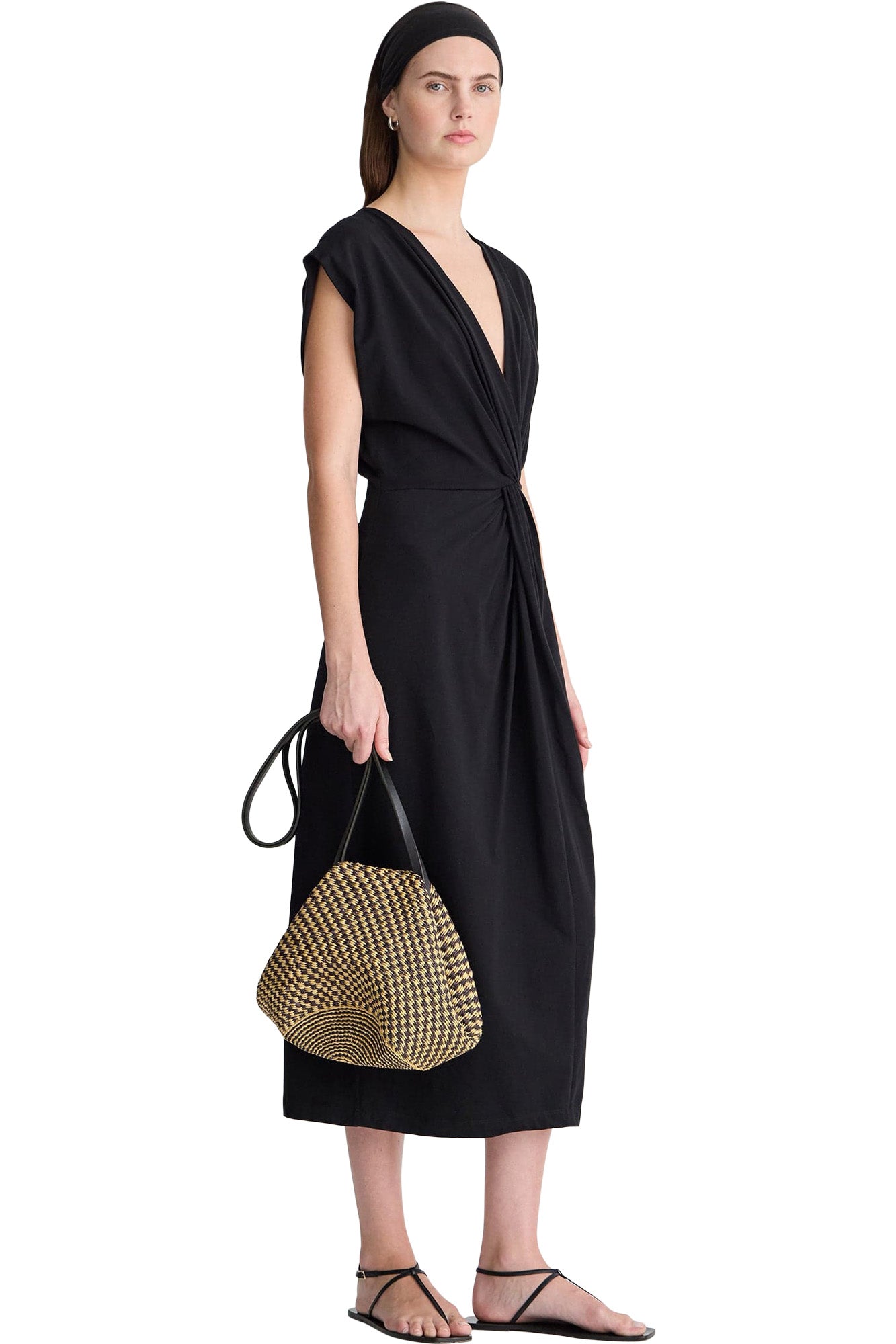 Apiece Apart Margit Twist Front Column Dress
in Black