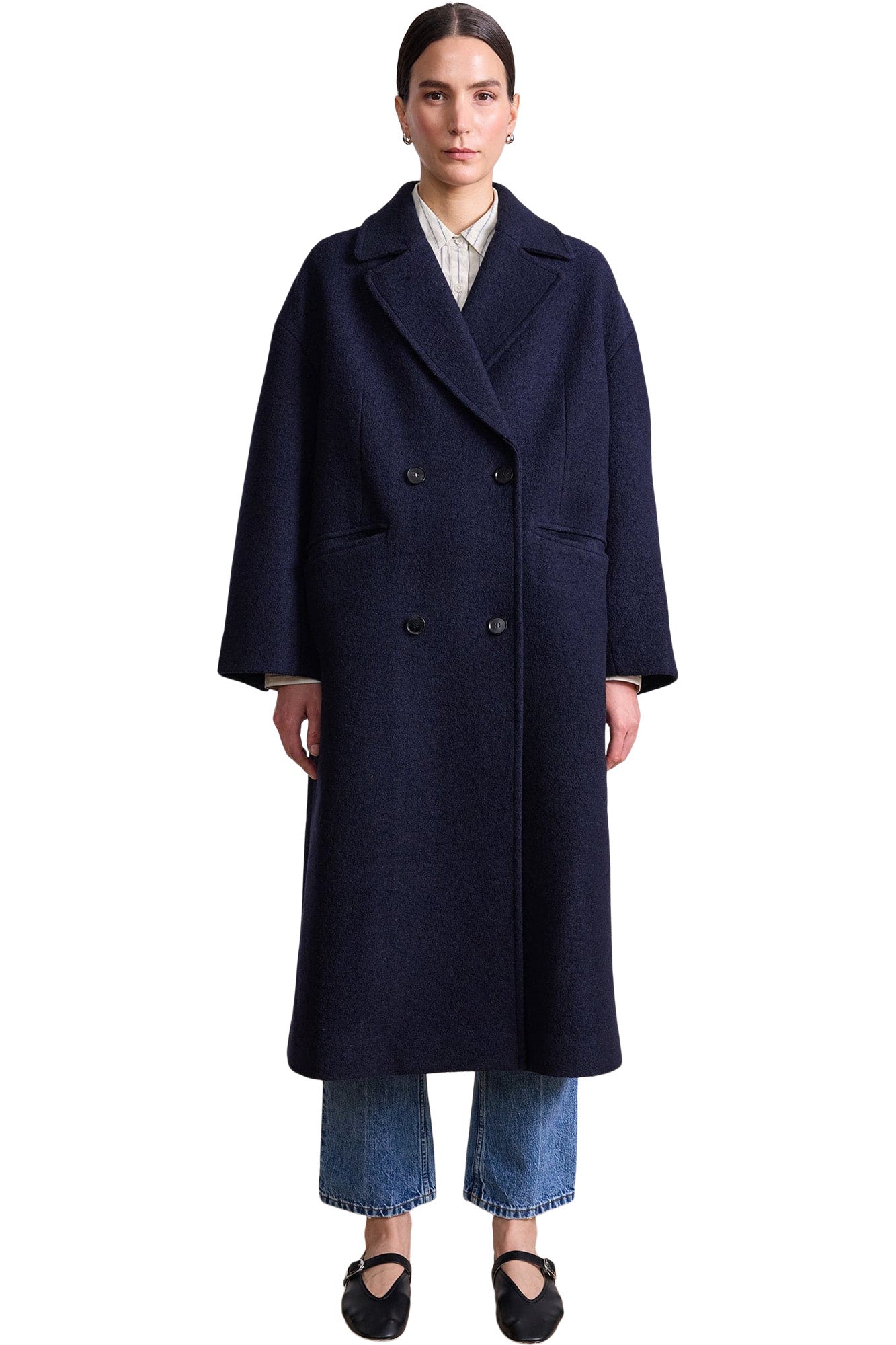 Apiece Apart Matta Oversized Coat in Midnight