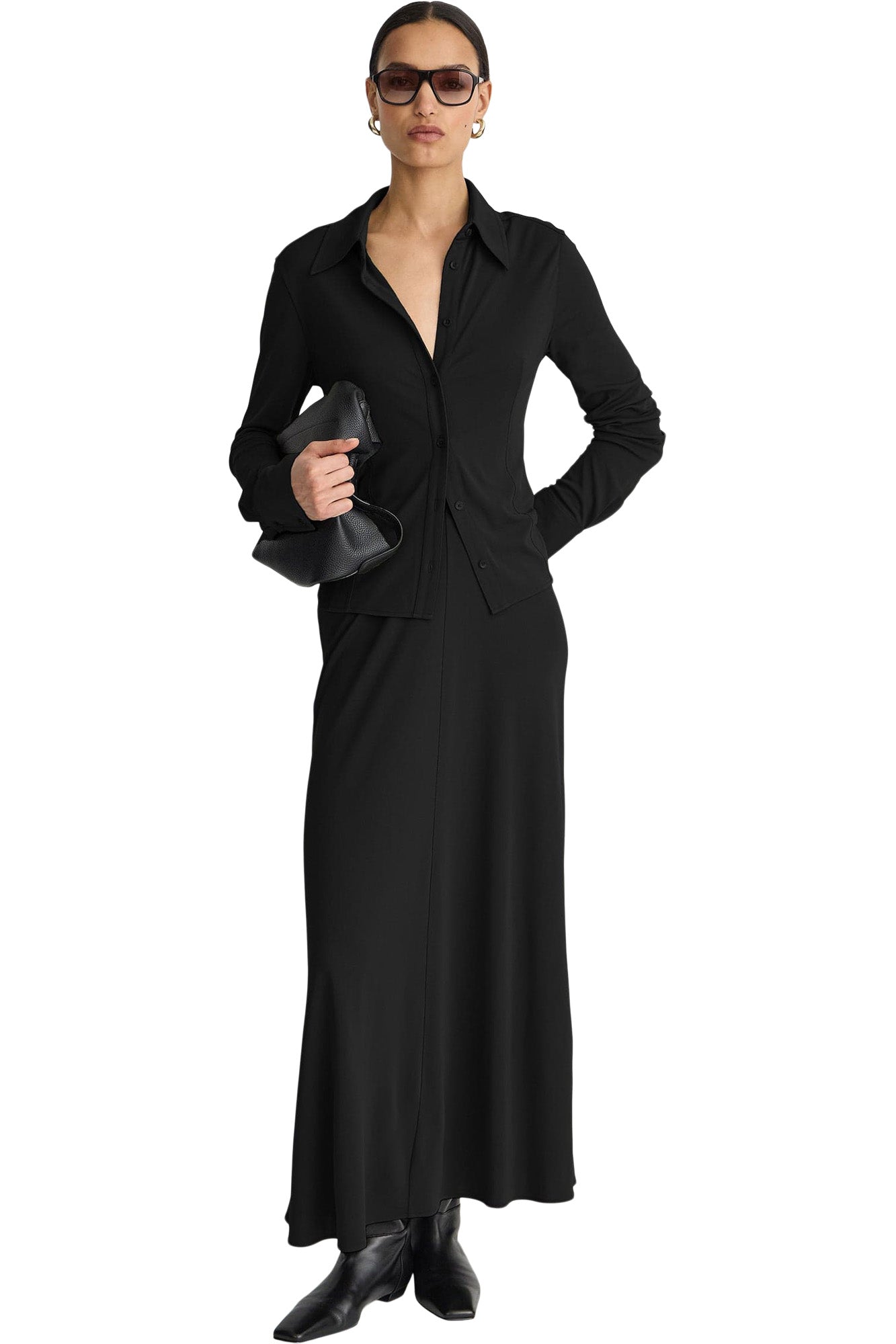 Apiece Apart Merce Slinky Maxi Skirt in Black