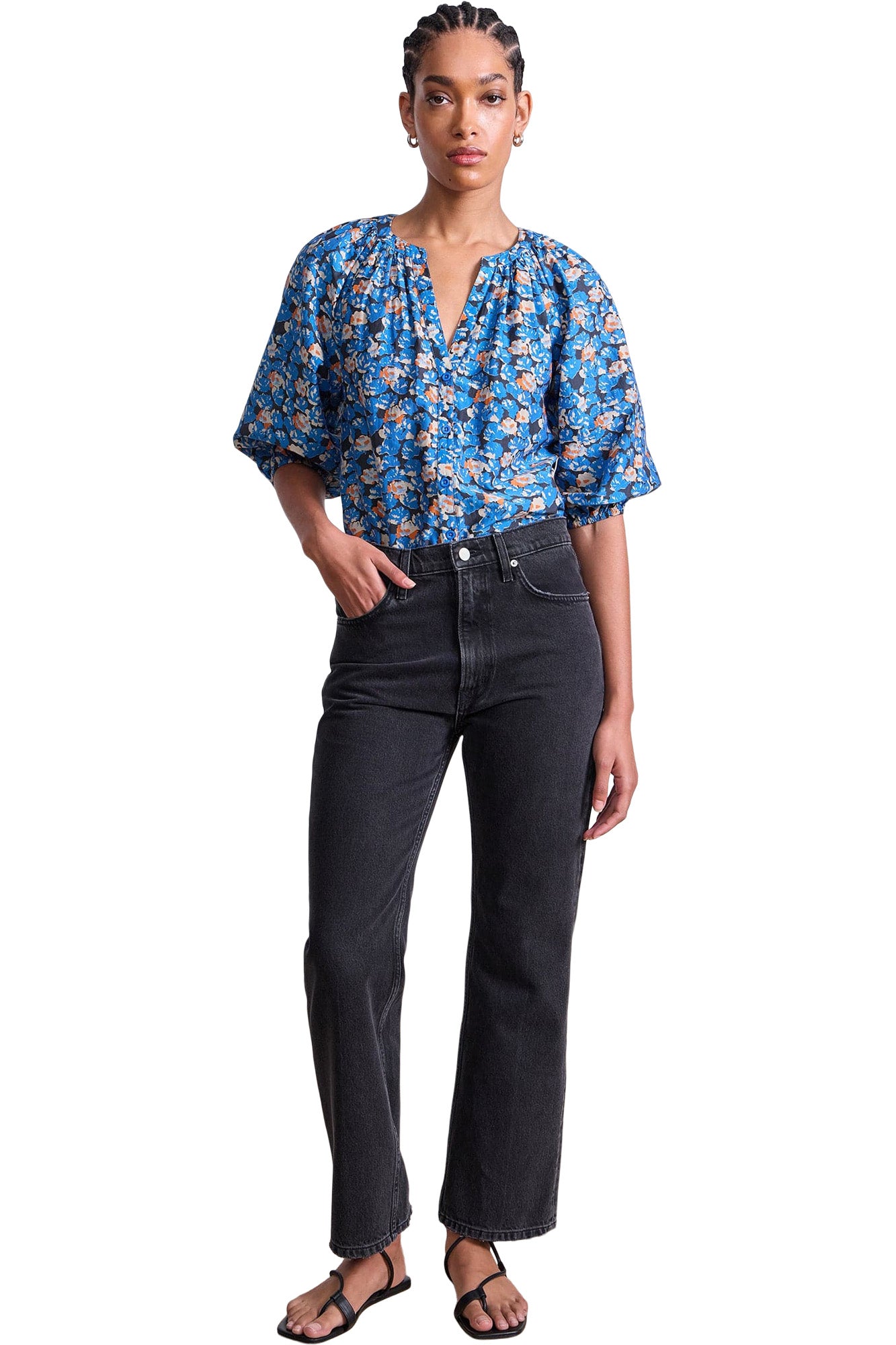 Apiece Apart Mitte Top in Florette Blue