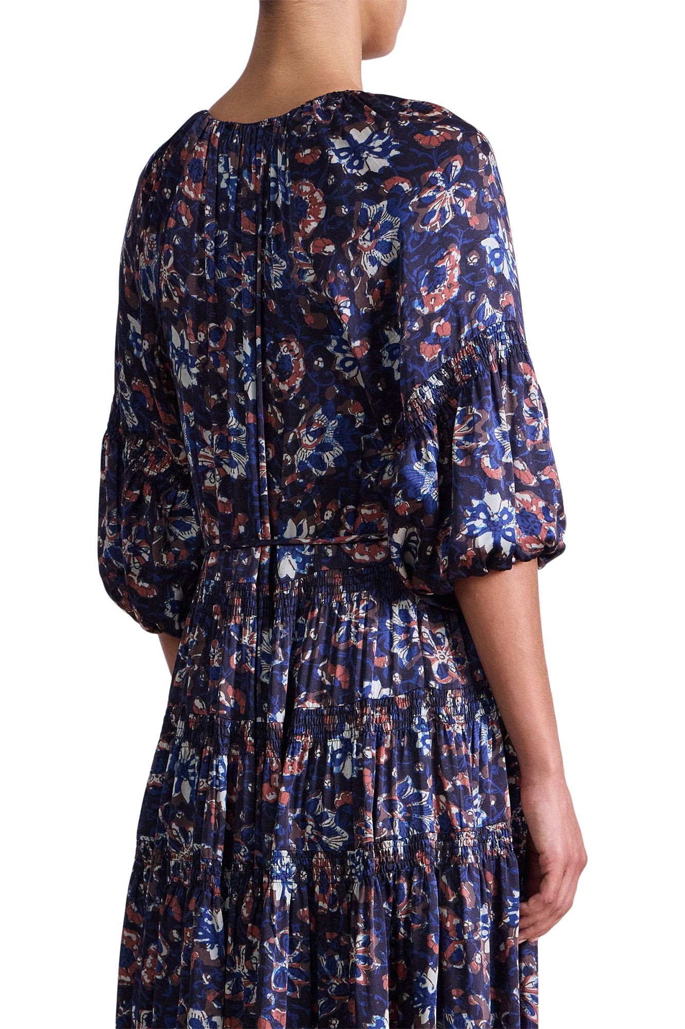 Apiece Apart Santa Cecilia Maxi Dress in
Batik Floral Navy