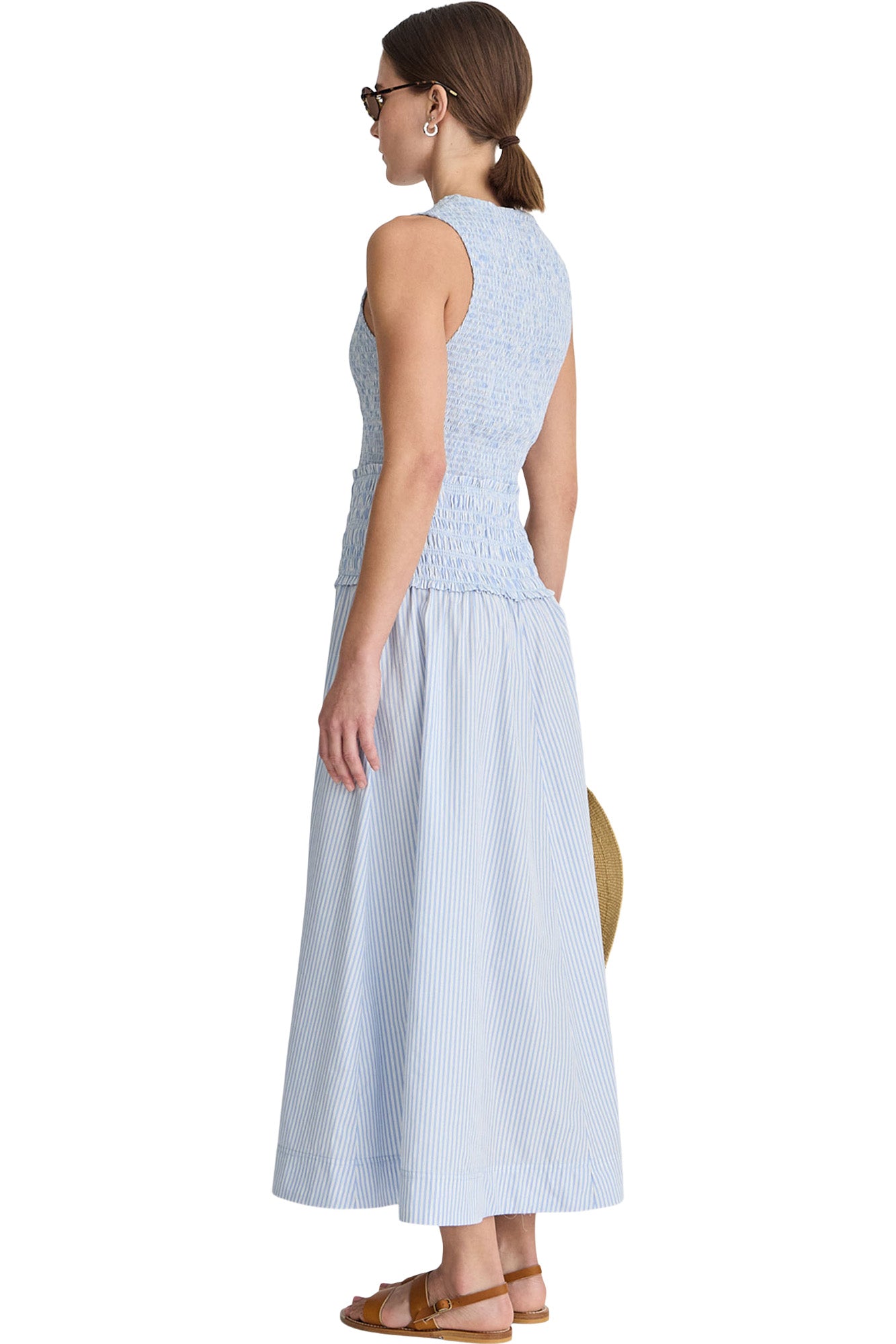 Apiece Apart Siempre Tank Maxi in Blue White Stripe