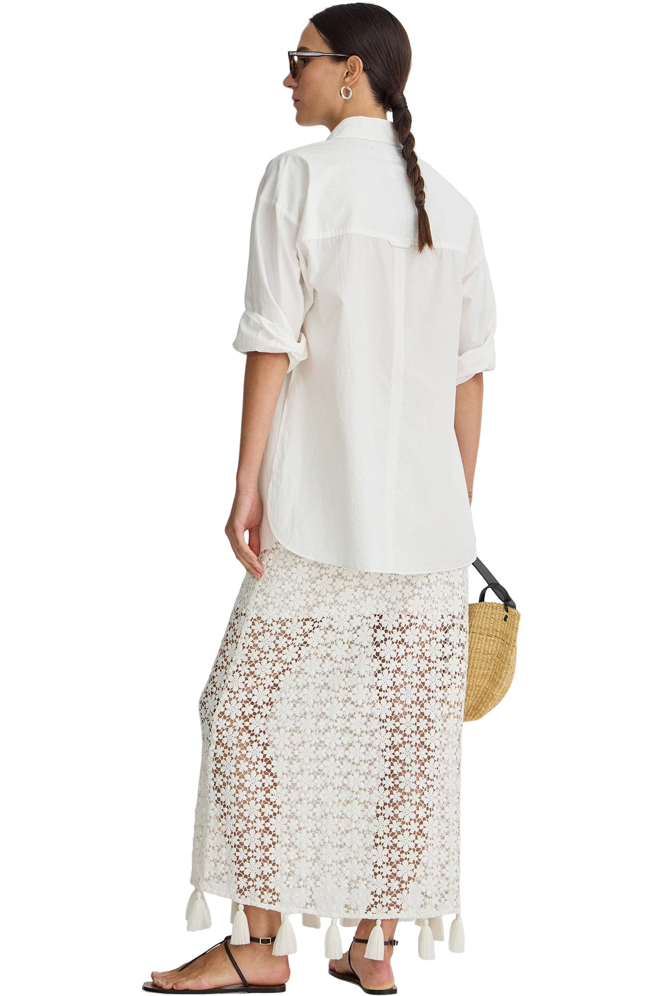 Apiece Apart Valeska Tassel Column Skirt
in Cream