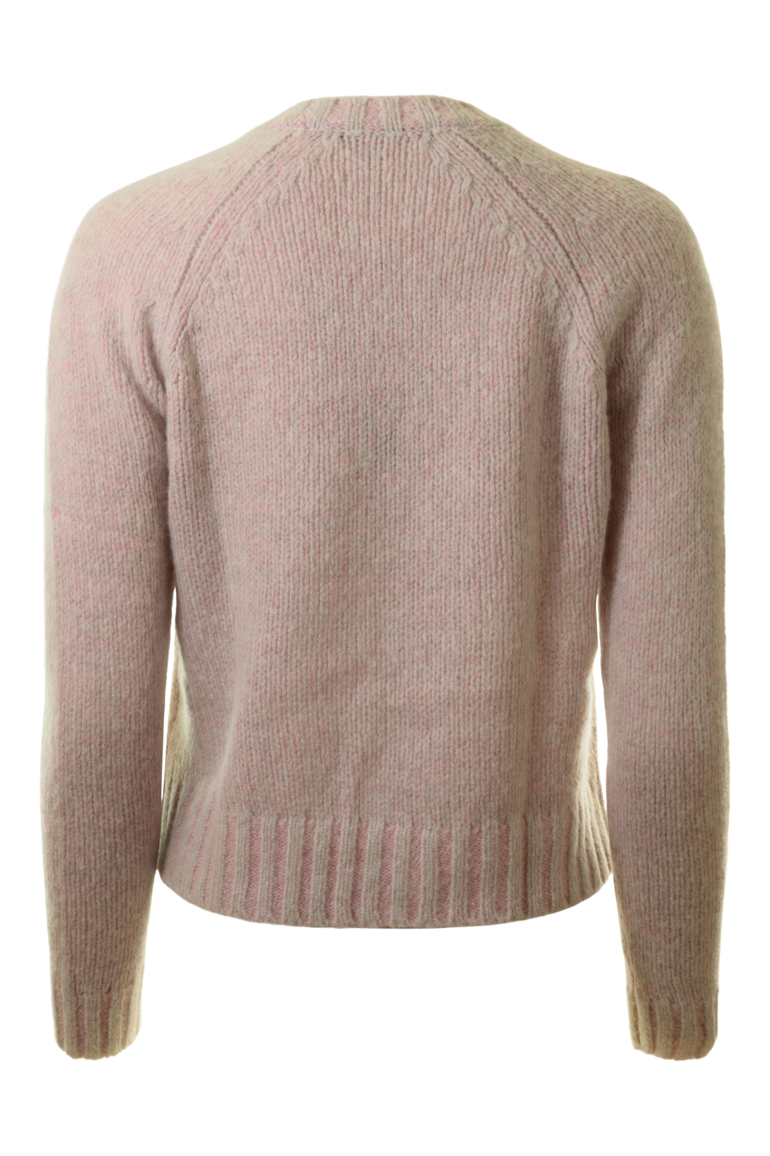 Autumn Cashmere Plaited Raglan Sweater in Fog-Blush