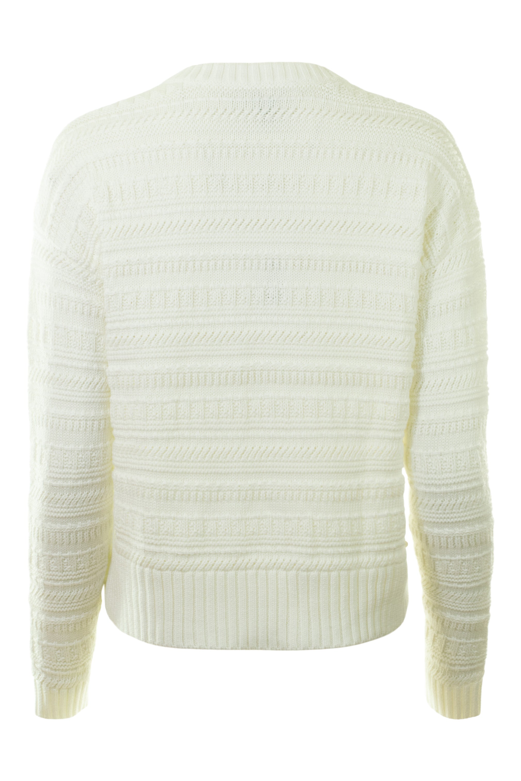 Autumn Cashmere Solid Texture Stitch Crew
in Bleach White