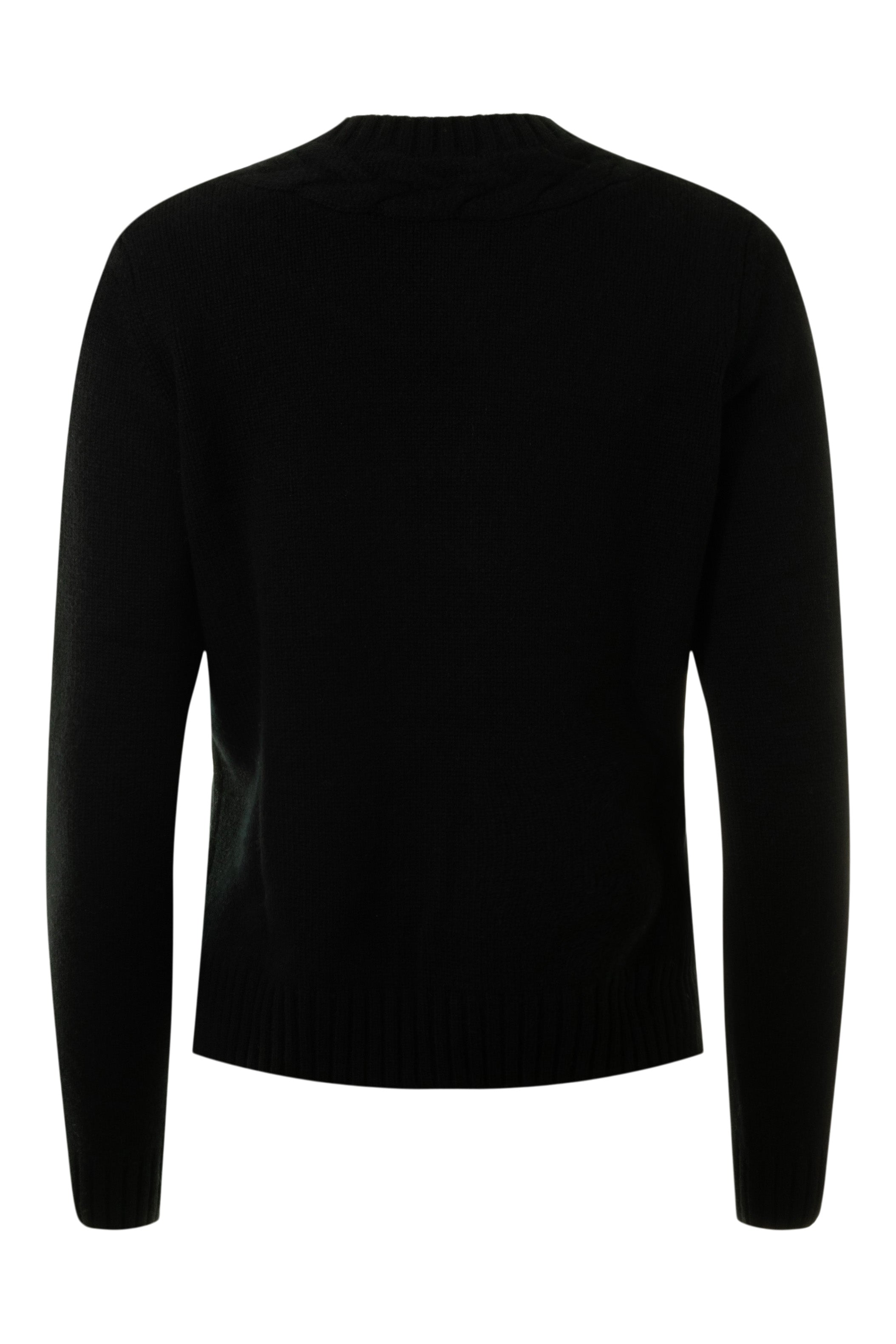 Autumn Cashmere 6 ply Cable Crewneck Sweater in Black
