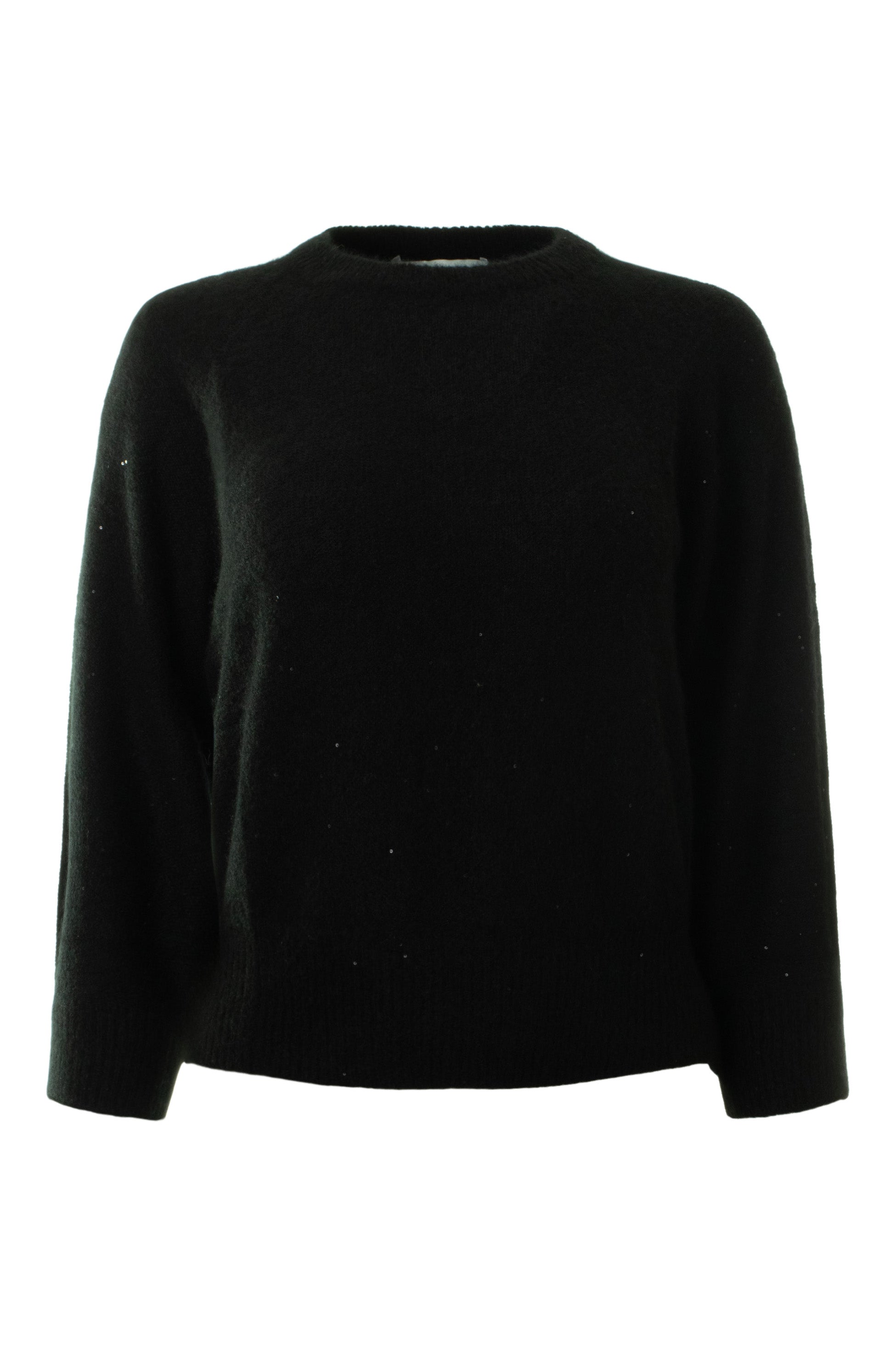 Autumn Cashmere Sequin Blouson Sleeve Raglan Crew in Black