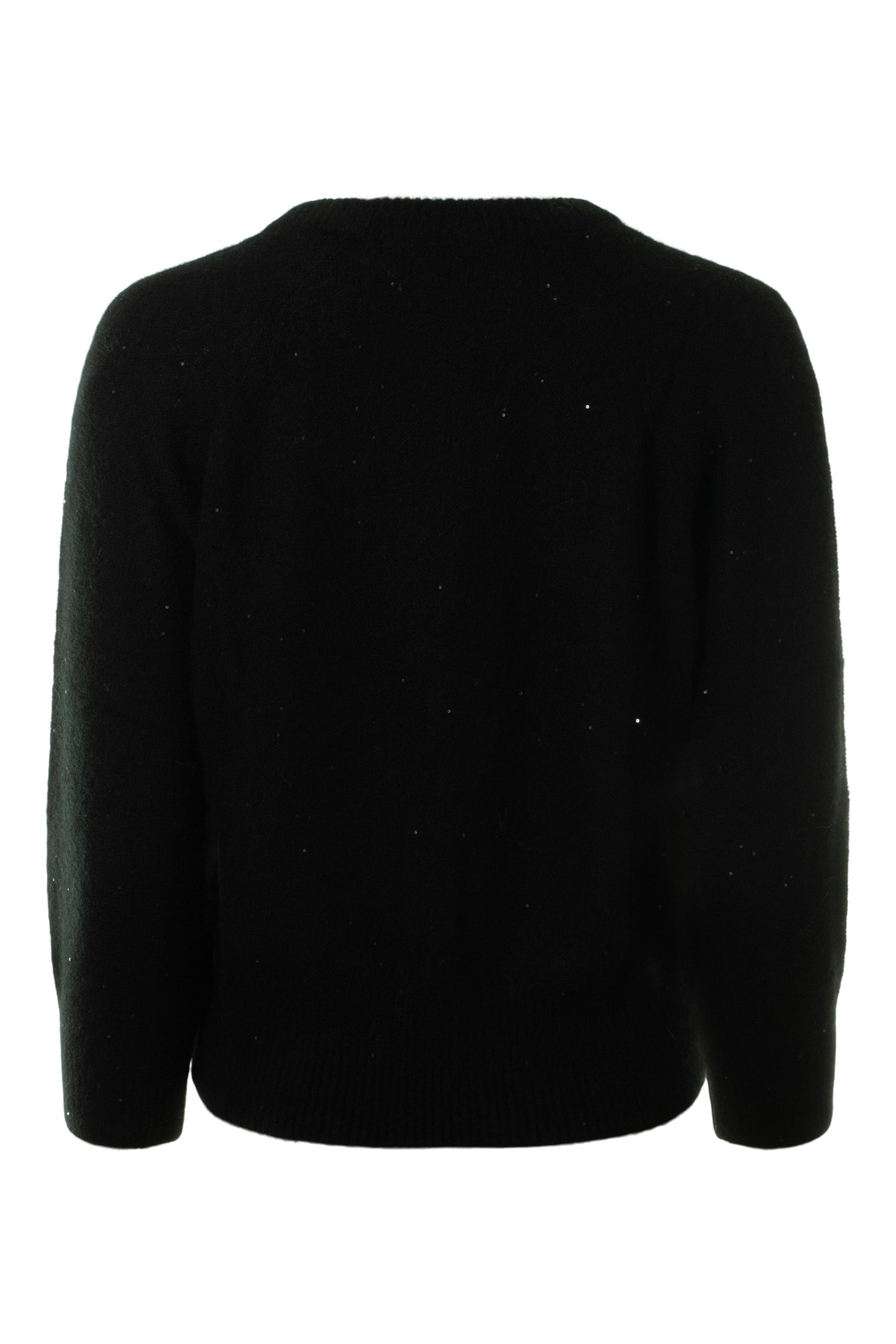 Autumn Cashmere Sequin Blouson Sleeve Raglan Crew in Black