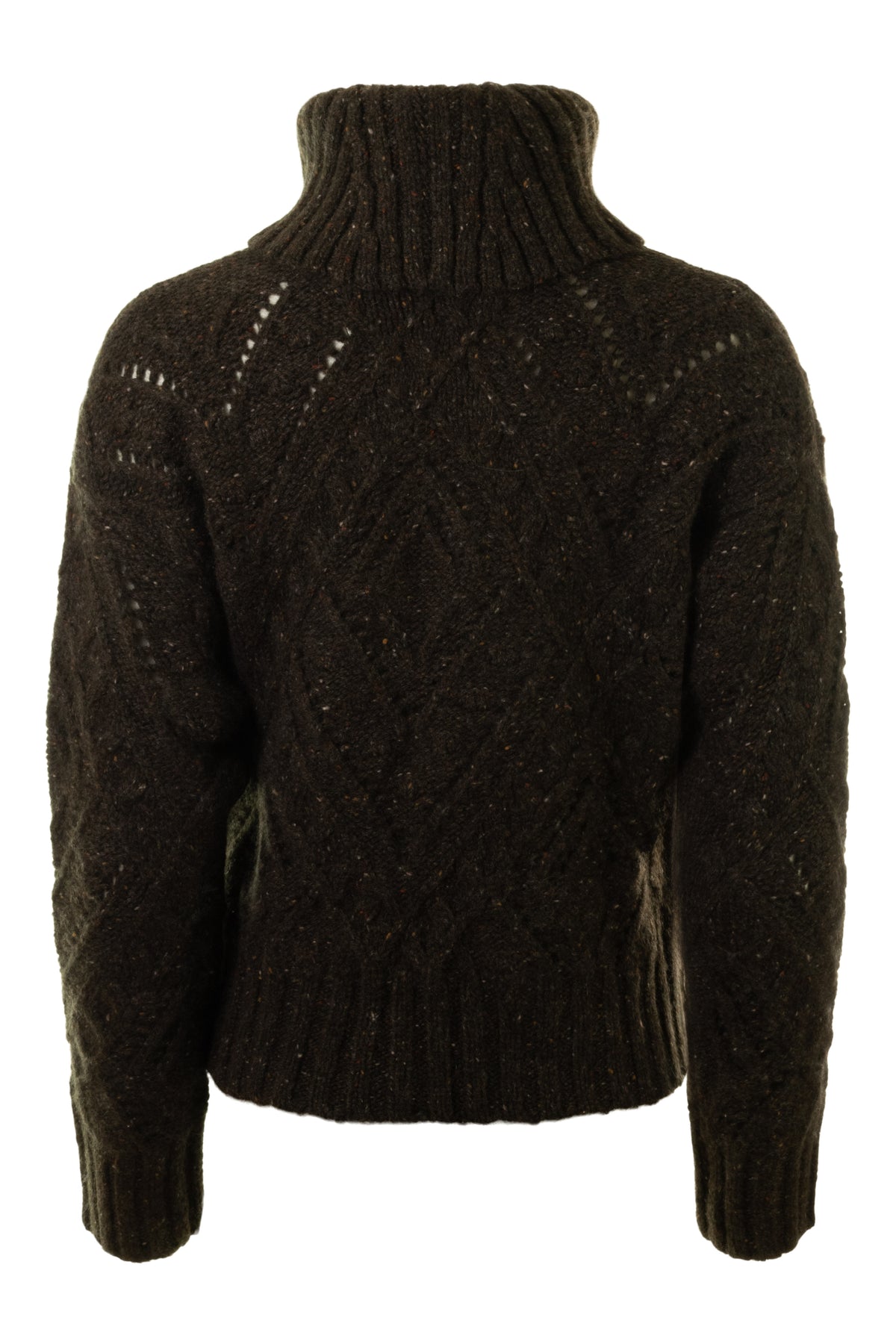 Autumn Cashmere Chunky Diamond Stitchery Cowl in Chocolate Chip