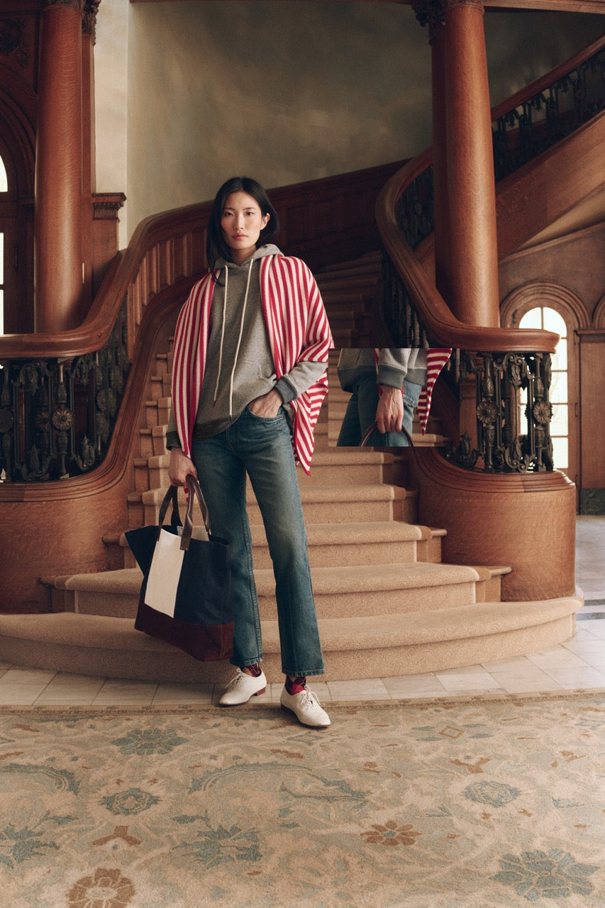 The Great The Stripe Tote in Navy White