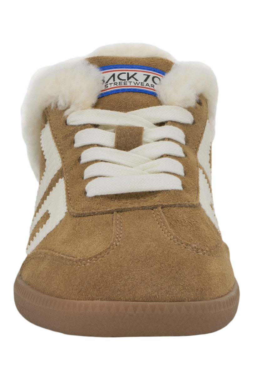 Back 70 Easter Fleece Slide Sneakers in Tobacco White