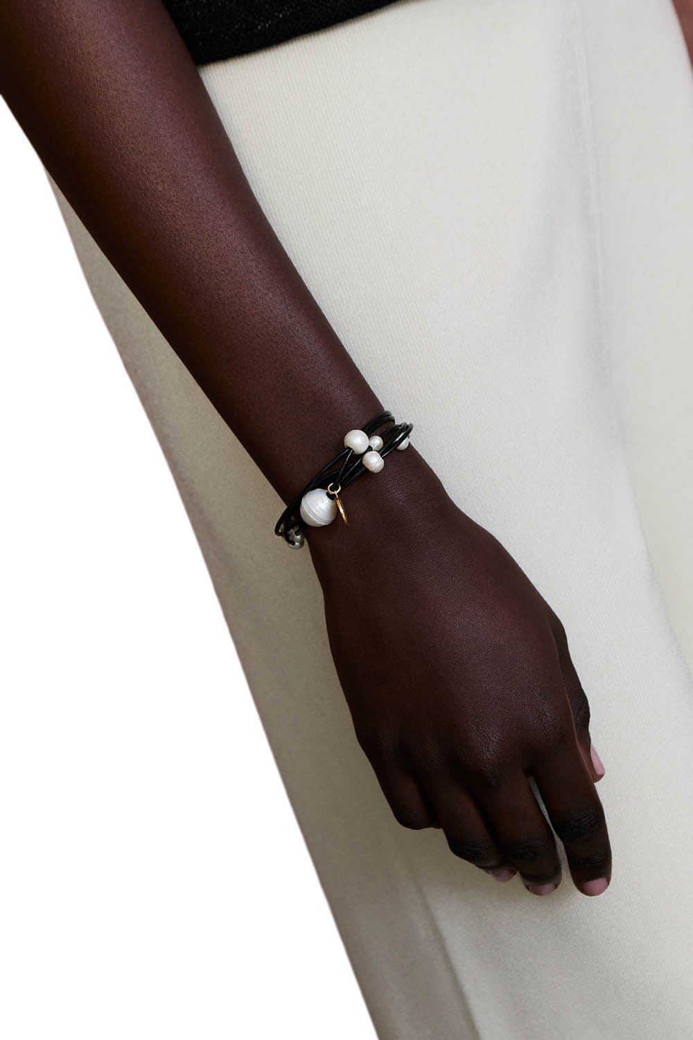 Chan Luu Silver White Pearl Bracelet