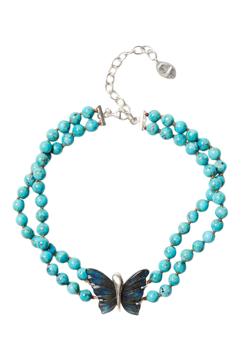 Chan Luu Butterfly Collar Necklace Turquoise
