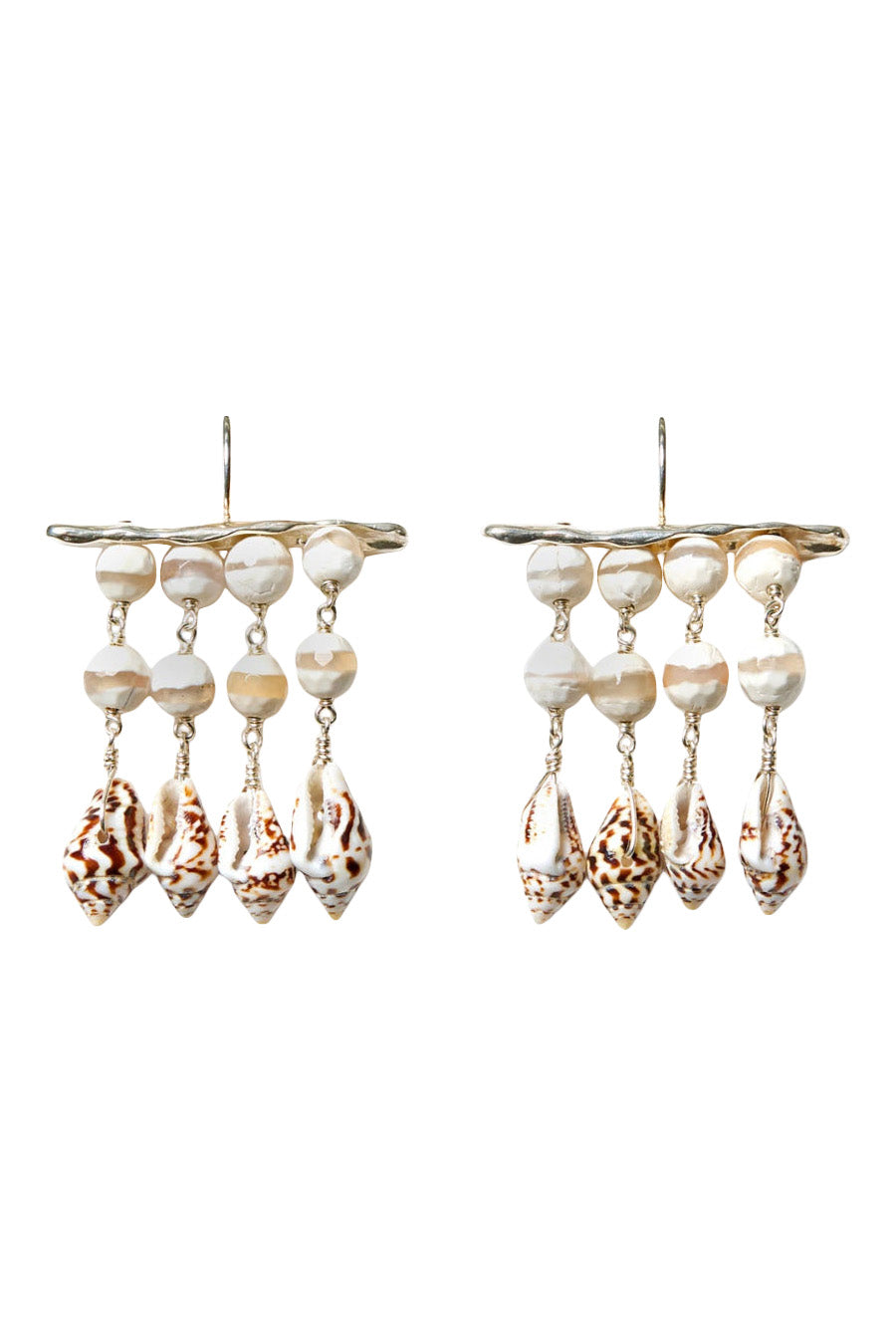 Chan Luu Cassis Waterfall Earrings in White Agate