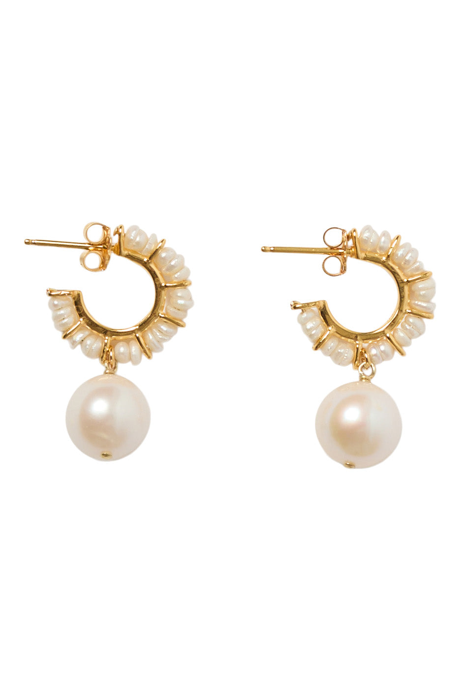 Chan Luu Maiden Hoop Earrings in White Pearl