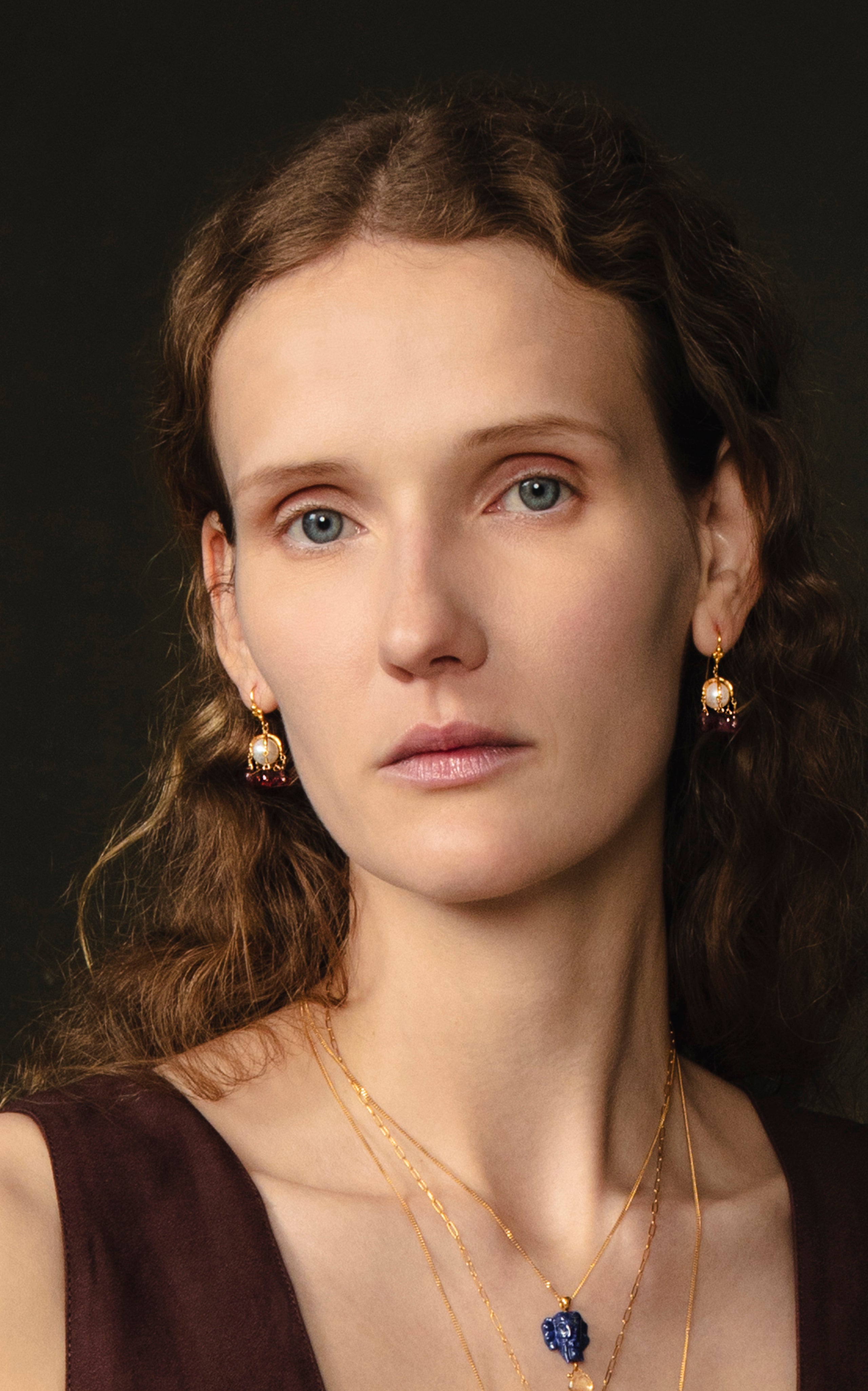 Chan Luu Garnet Drop Earrings