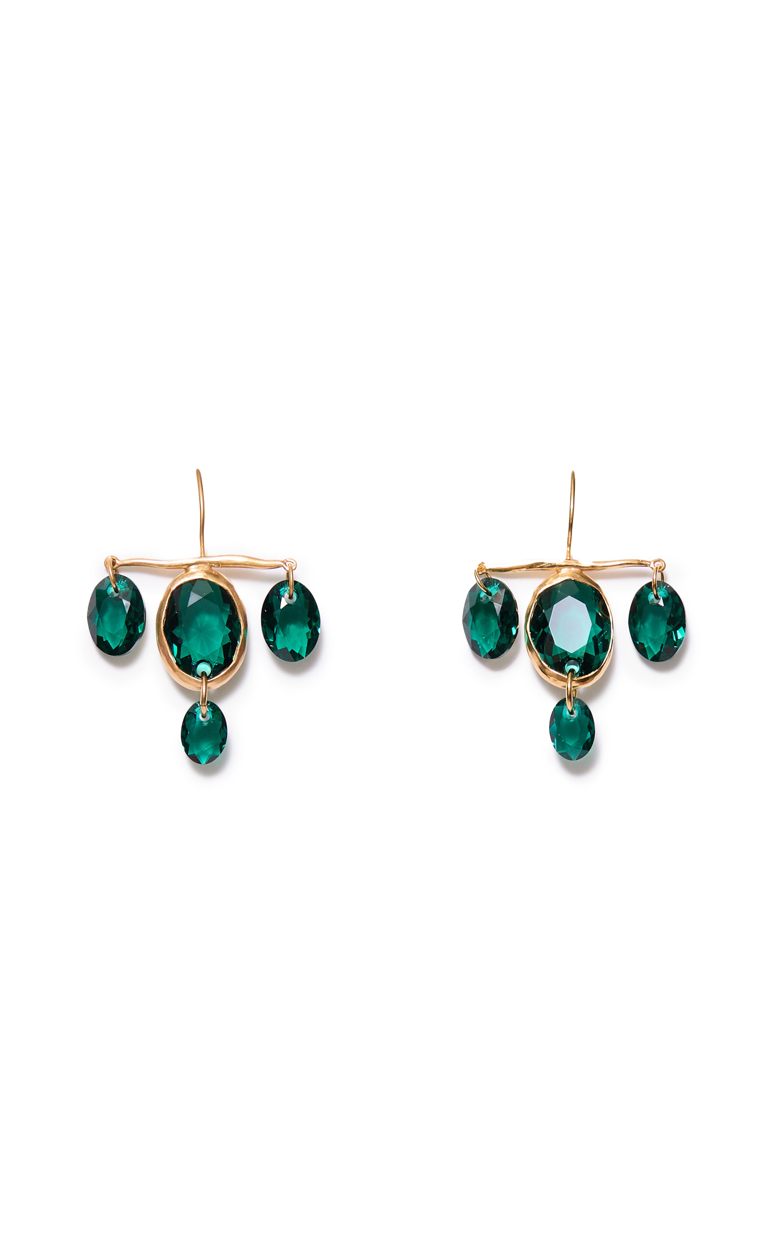 Chan Luu Emerald Crystal Drop Earrings