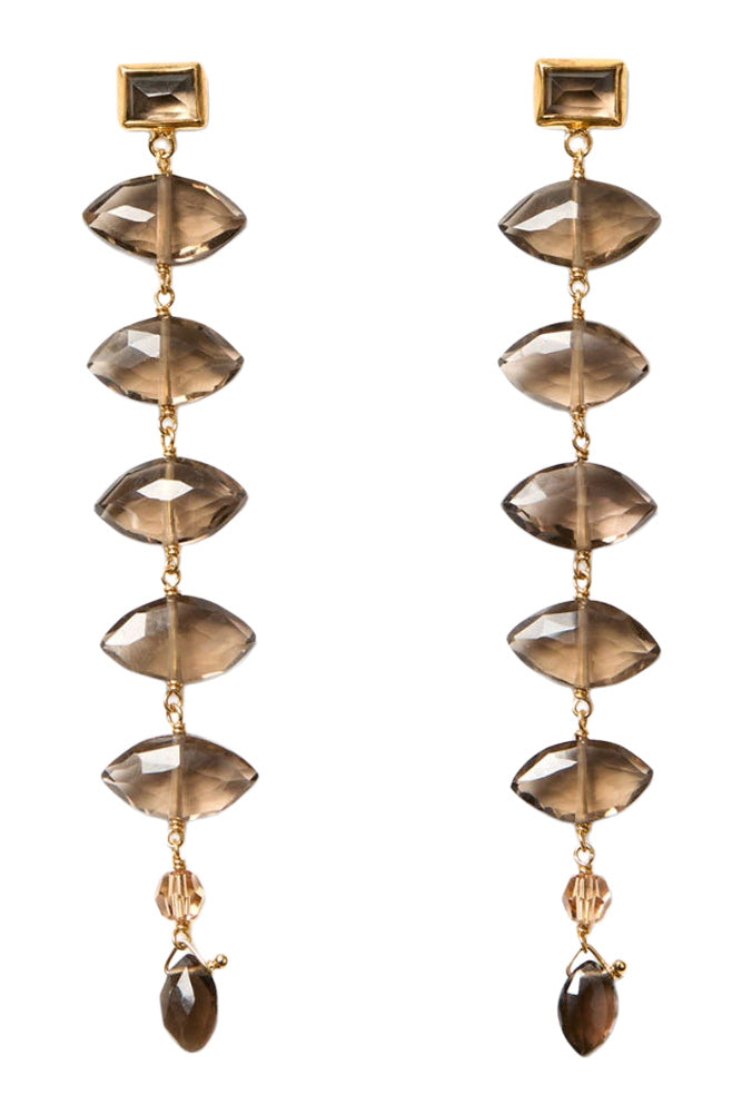 Chan Luu Isadora Earrings in Smoky Quartz