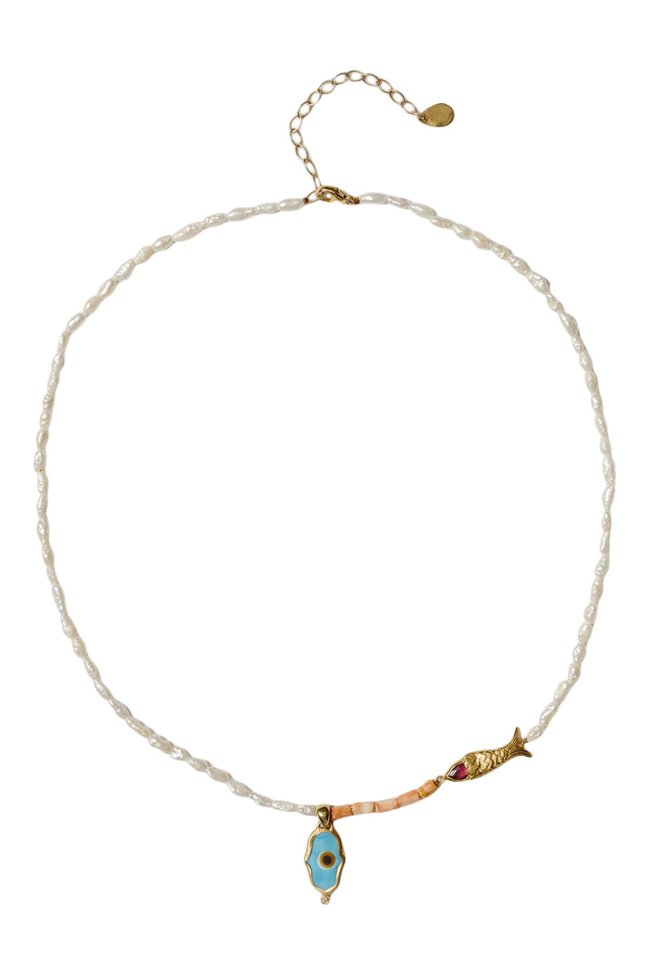 Chan Luu Hamsa Evil Eye in Pearl Mix